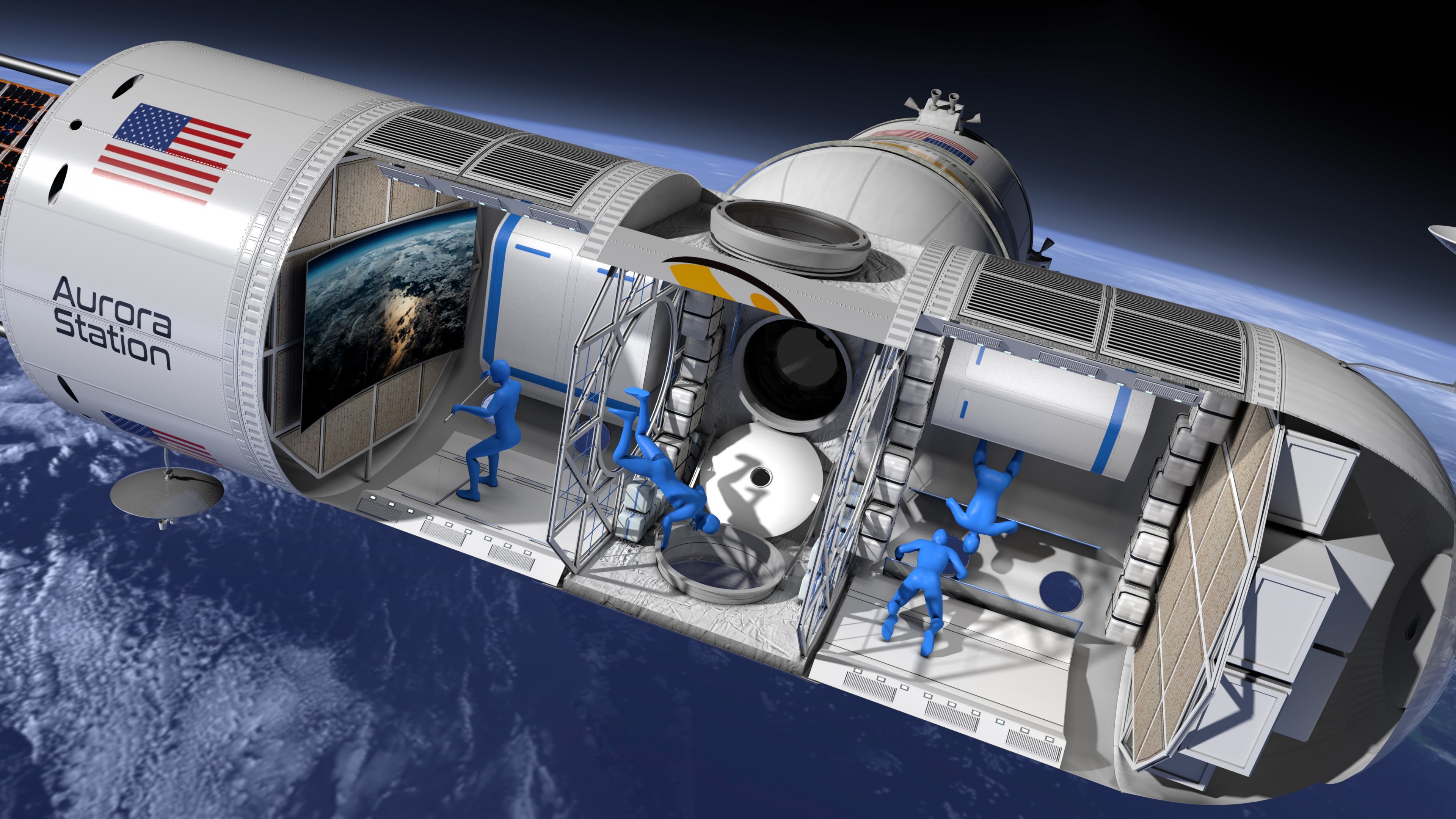 The Aurora Space Station, Space Tourism, 4k, HD Wallpaper