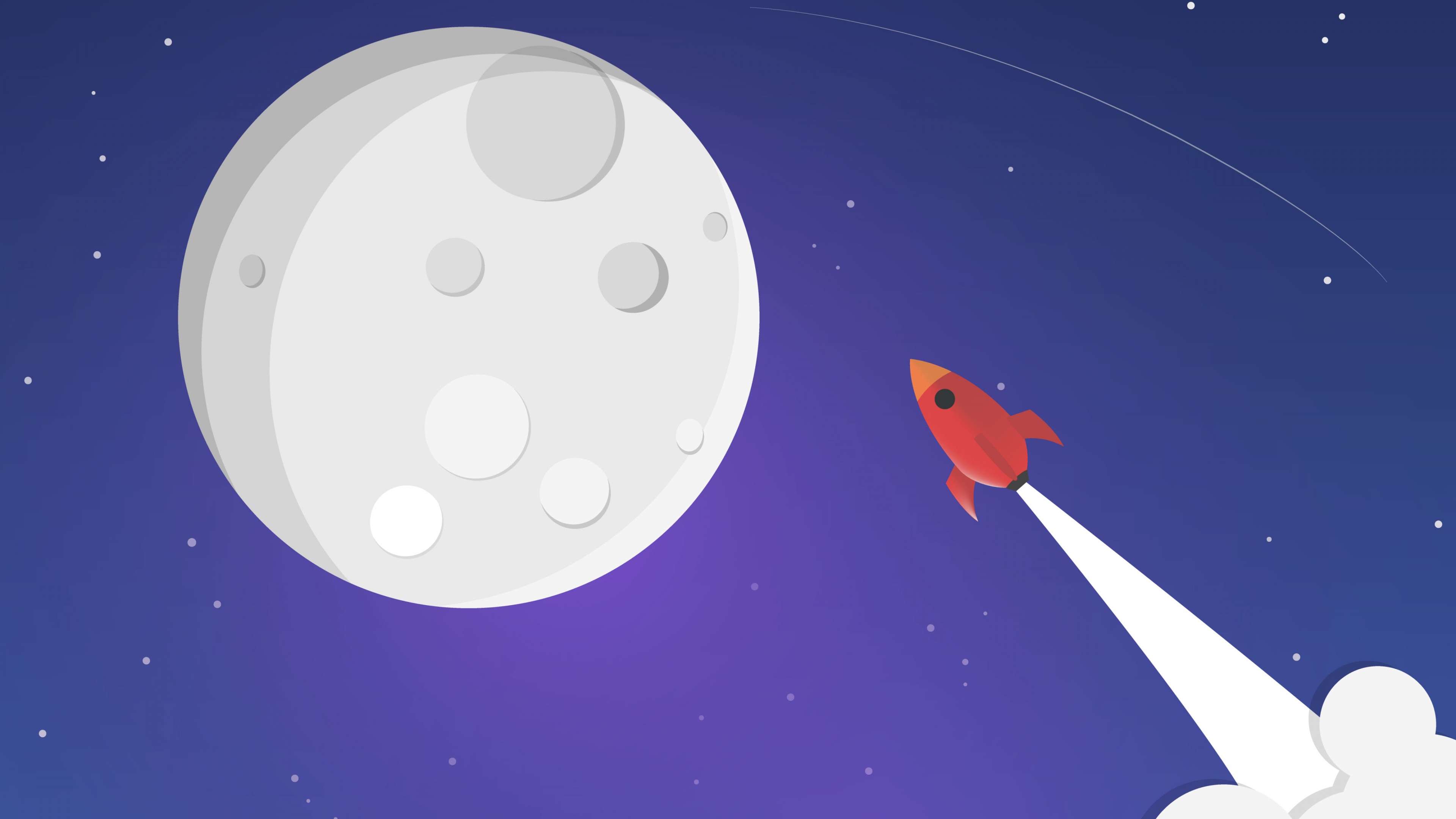 rocket, moon, 4K, HD Wallpaper