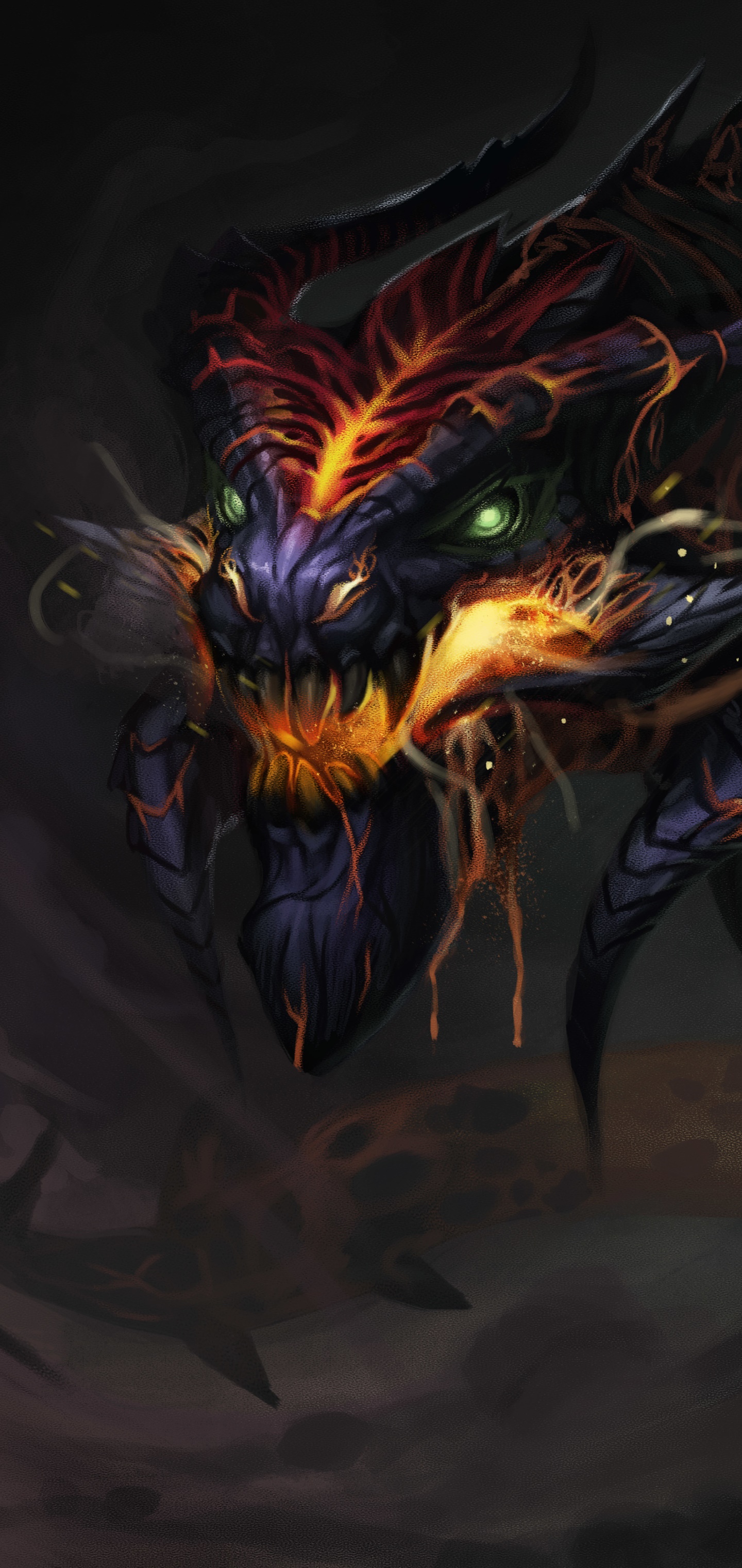Fantasy Dragon, Horns, 1440x3040, Phone HD Wallpaper