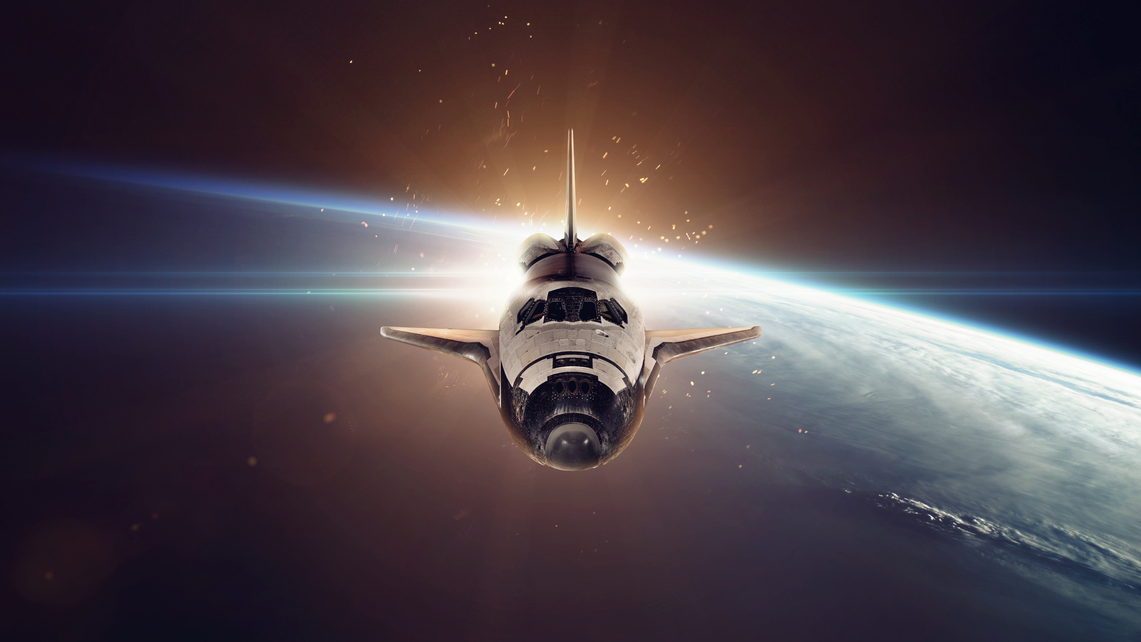 Spaceship, space, galaxy, 4K, HD Wallpaper