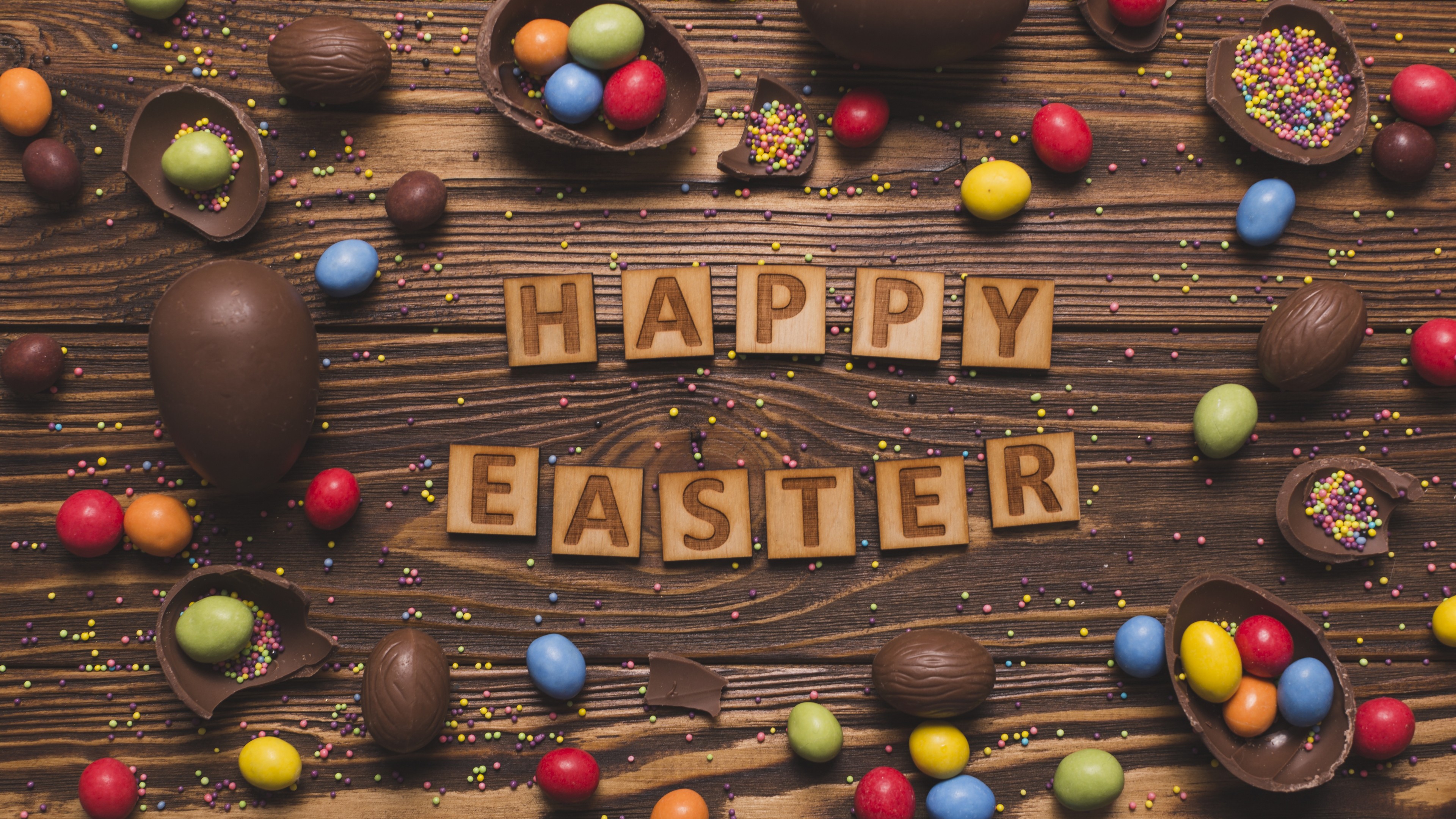 Easter, eggs, candy, chocolate, 4K, HD Wallpaper