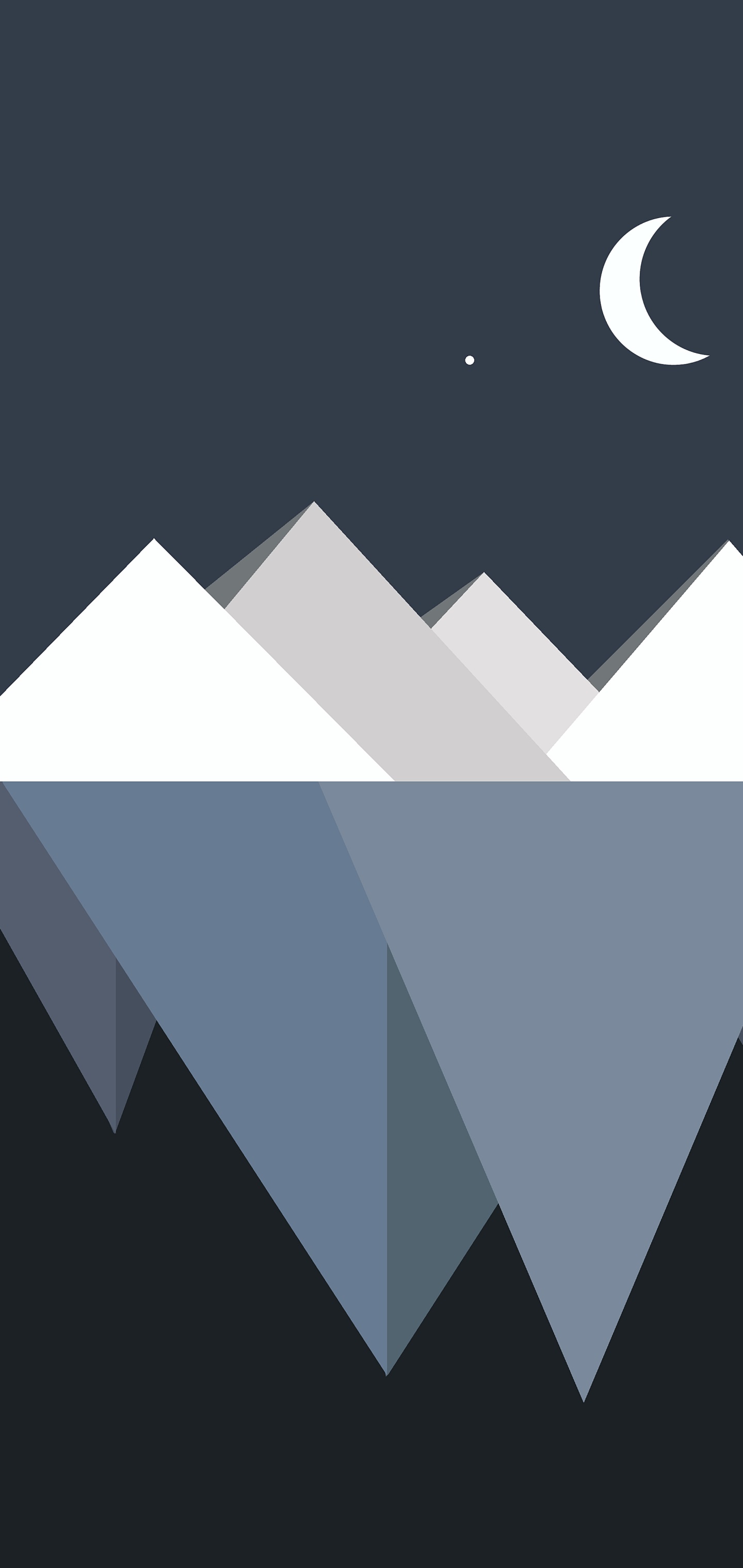 Artistic Minimalist, Water, Moon, Iceberg, 1440x3040, Phone HD Wallpaper