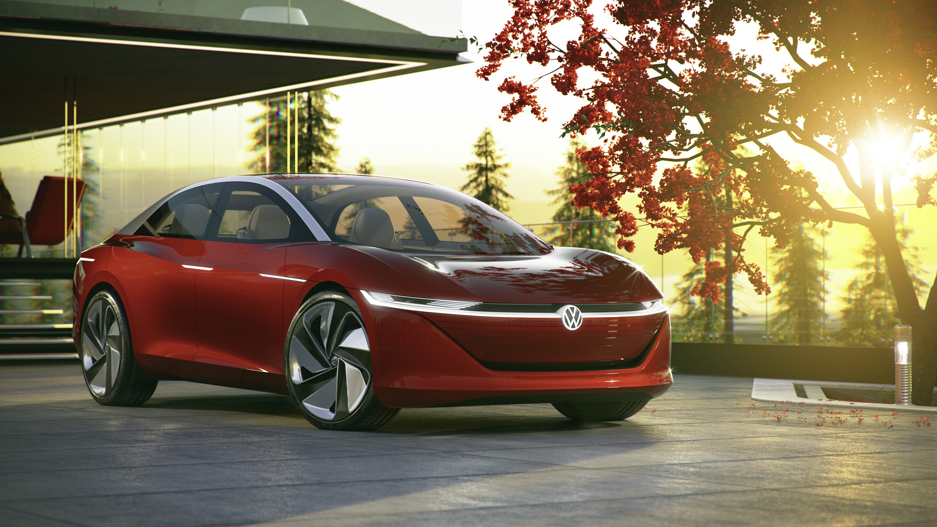 Volkswagen I.D. Vizzion, Geneva Motor Show 2018, electric car, 4k, HD Wallpaper