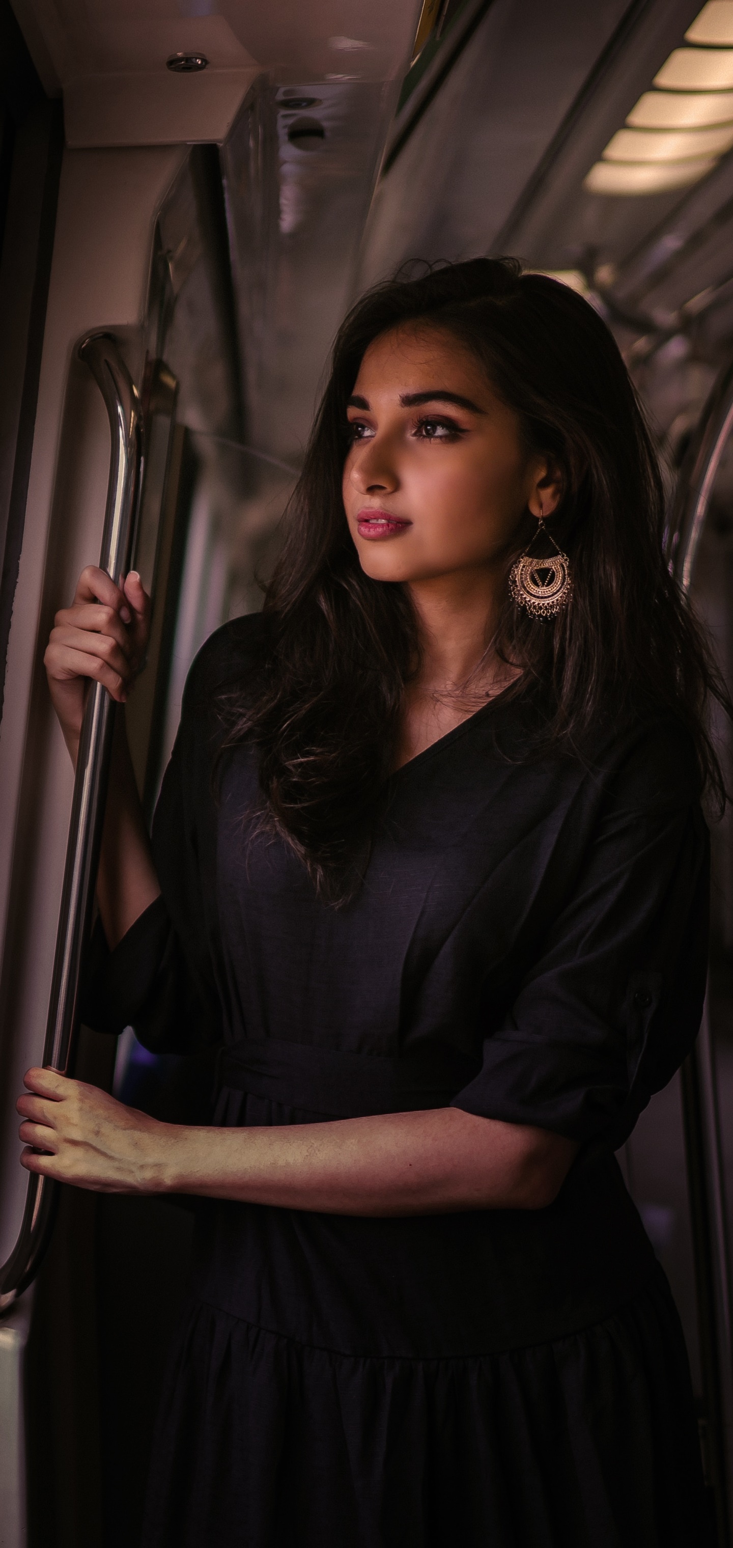 Women Model, Earrings, Black Hair, 1440x3040, Phone HD Wallpaper