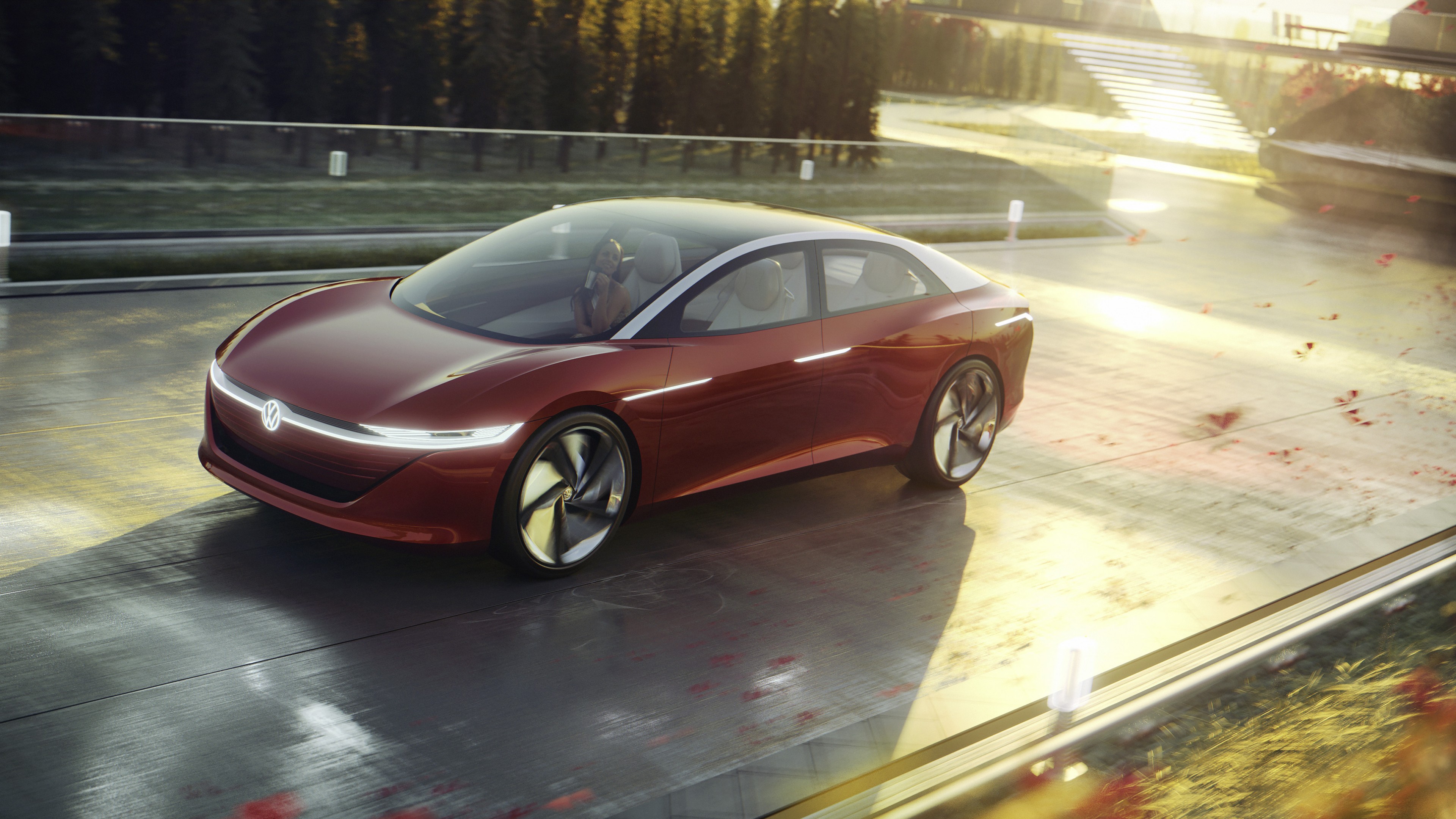 Volkswagen I.D. Vizzion, electric car, 4k, HD Wallpaper