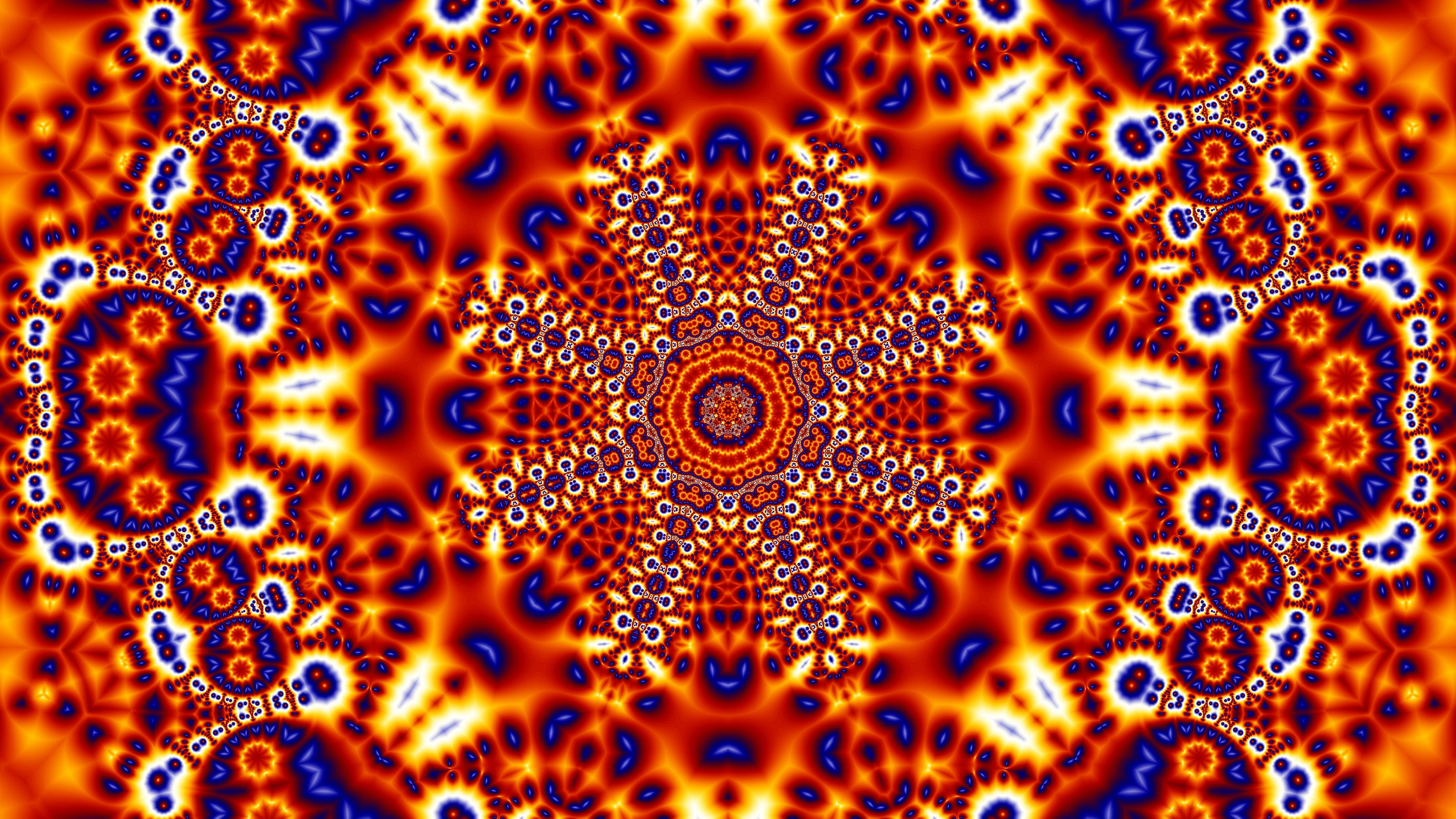 fractal, pattern, circles, ornament, art, 4k, HD Wallpaper