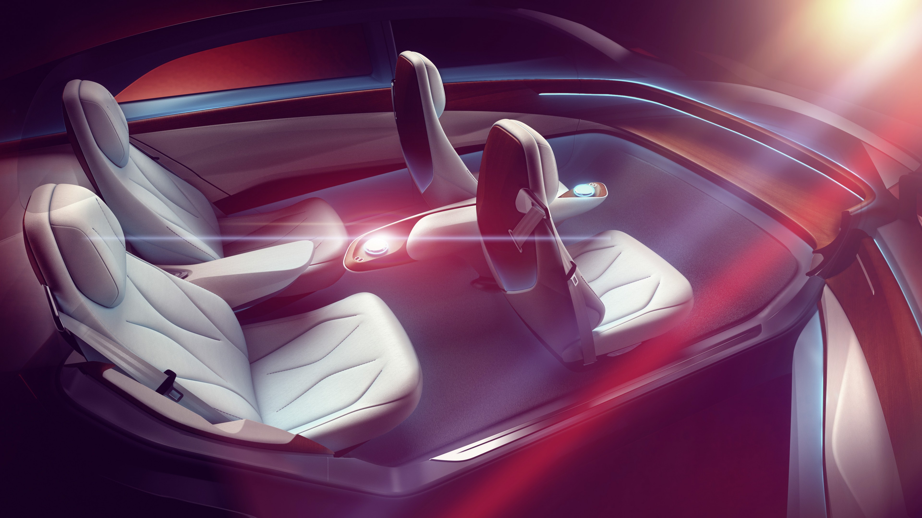 Volkswagen I.D. Vizzion, Geneva Motor Show 2018, electric car, interior, 4k, HD Wallpaper