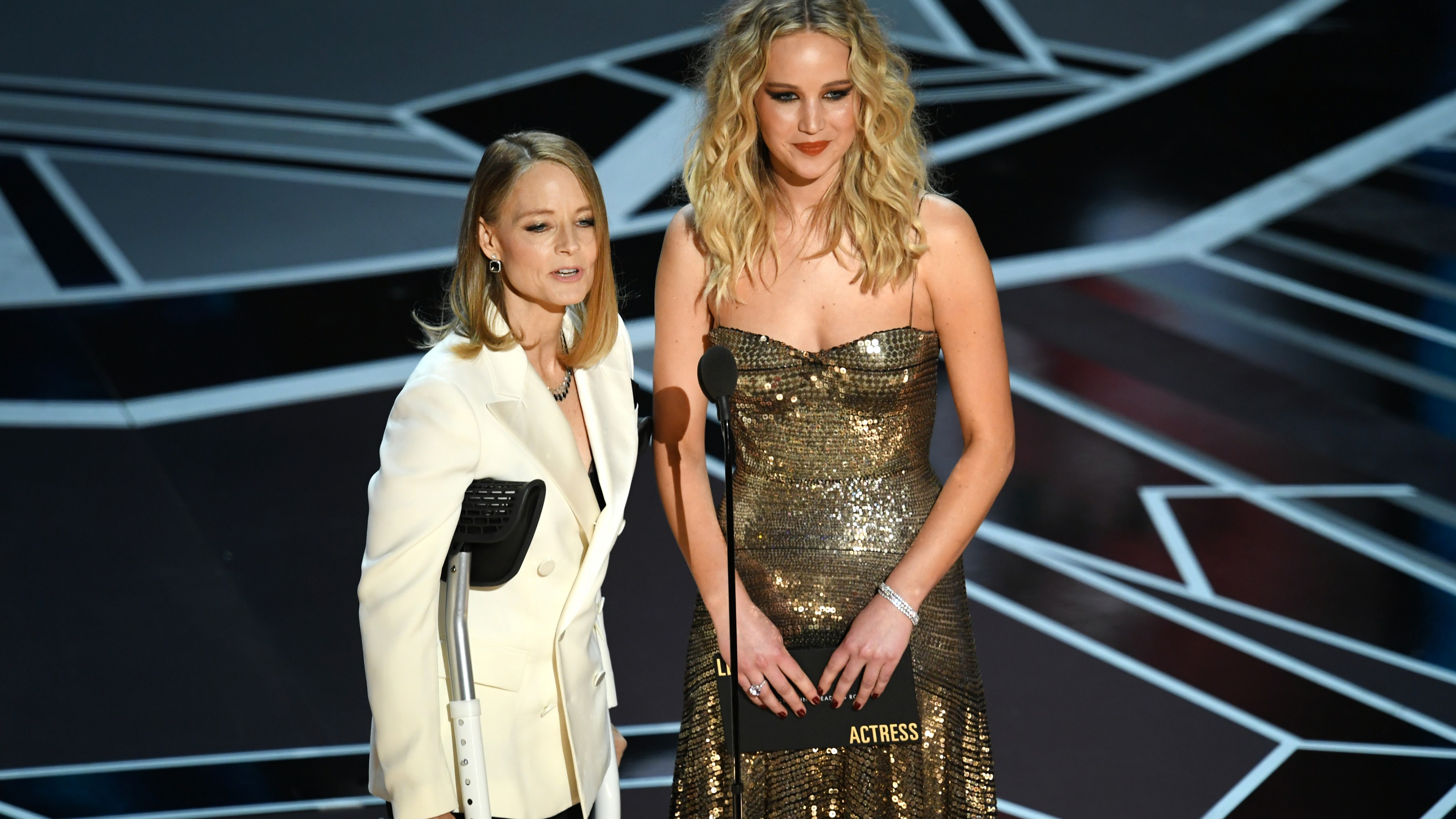 Jennifer Lawrence, Jodie Foster, Oscar 2018, blonde, 4k, HD Wallpaper