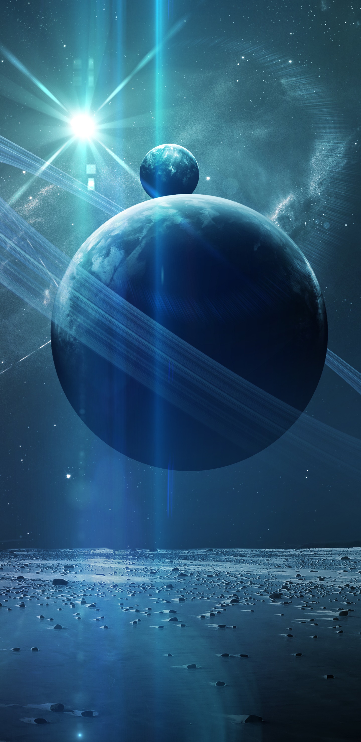 Sci Fi Planets, Planetary Ring, 1440x2960, Phone HD Wallpaper