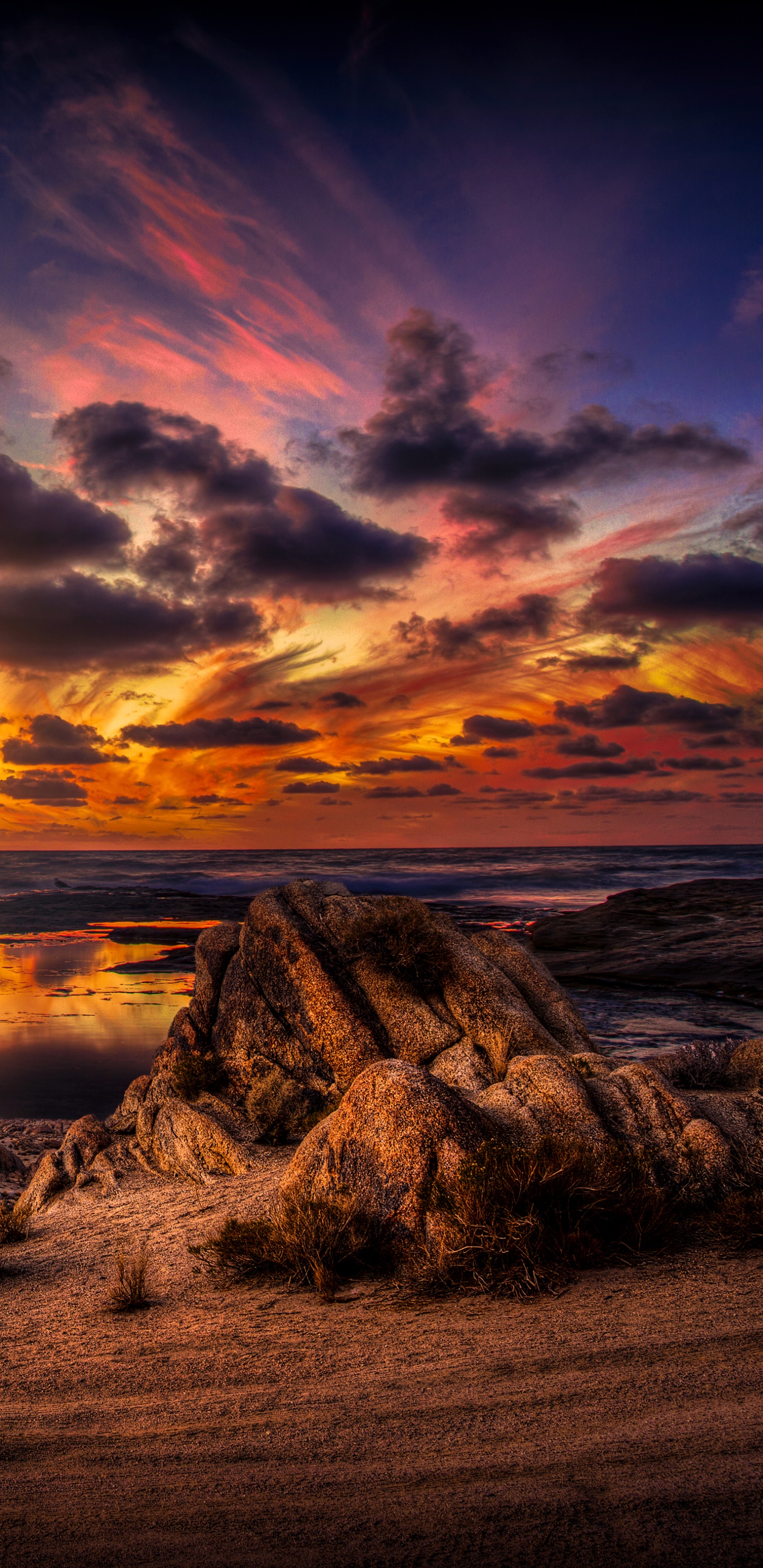 Earth Sunset, Sky, Horizon, 1440x2960, Phone HD Wallpaper