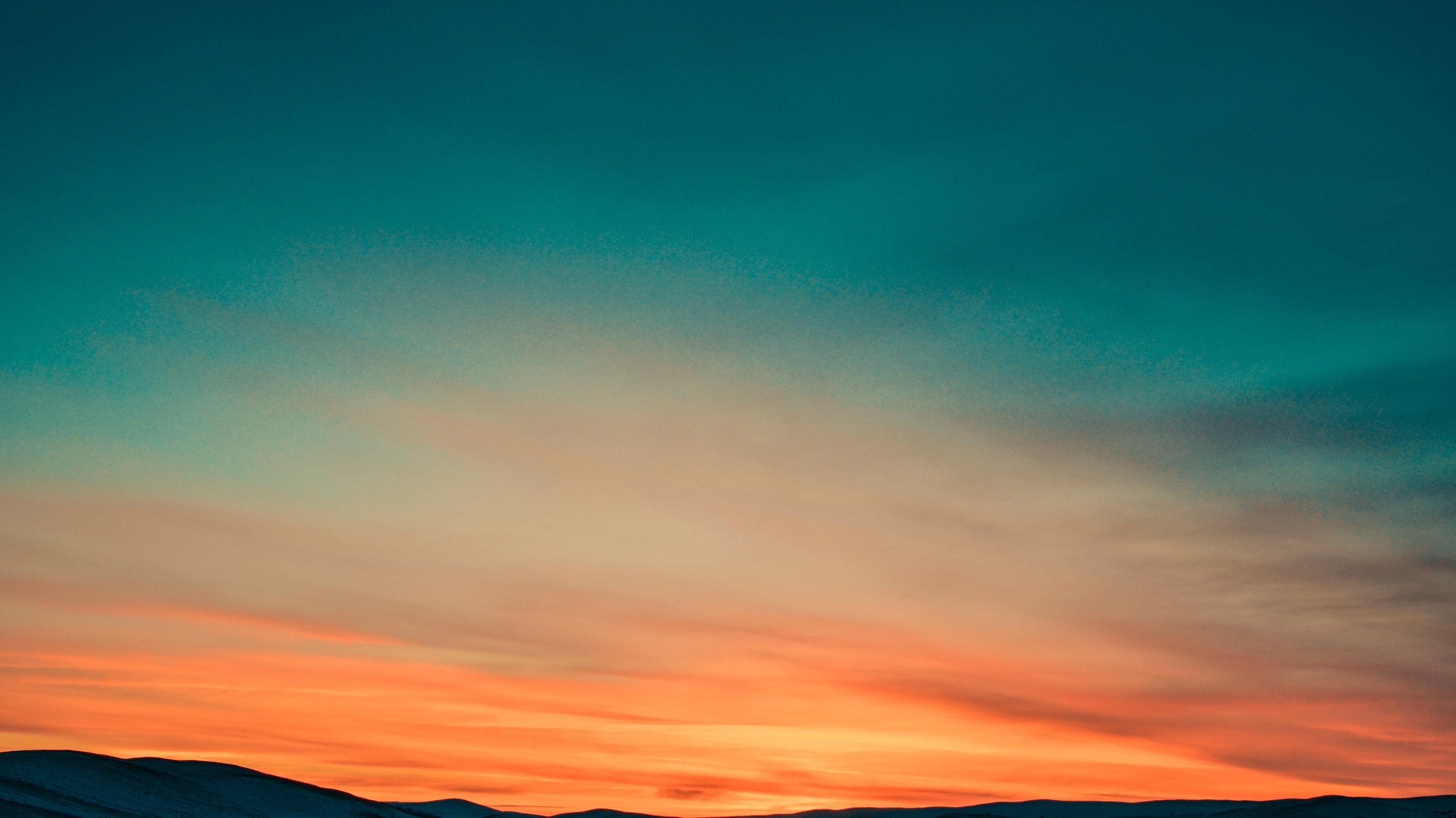 sunset, sky, mountains, 4k, HD Wallpaper