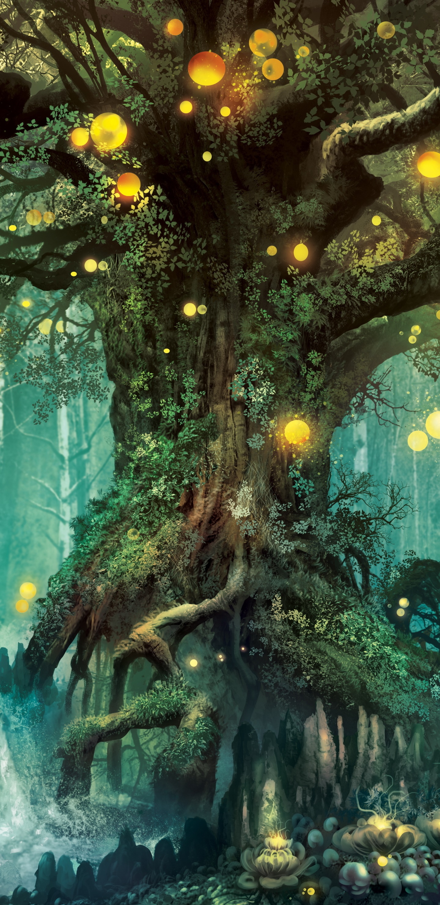 Fantasy Forest, Tree, 1440x2960, Phone HD Wallpaper