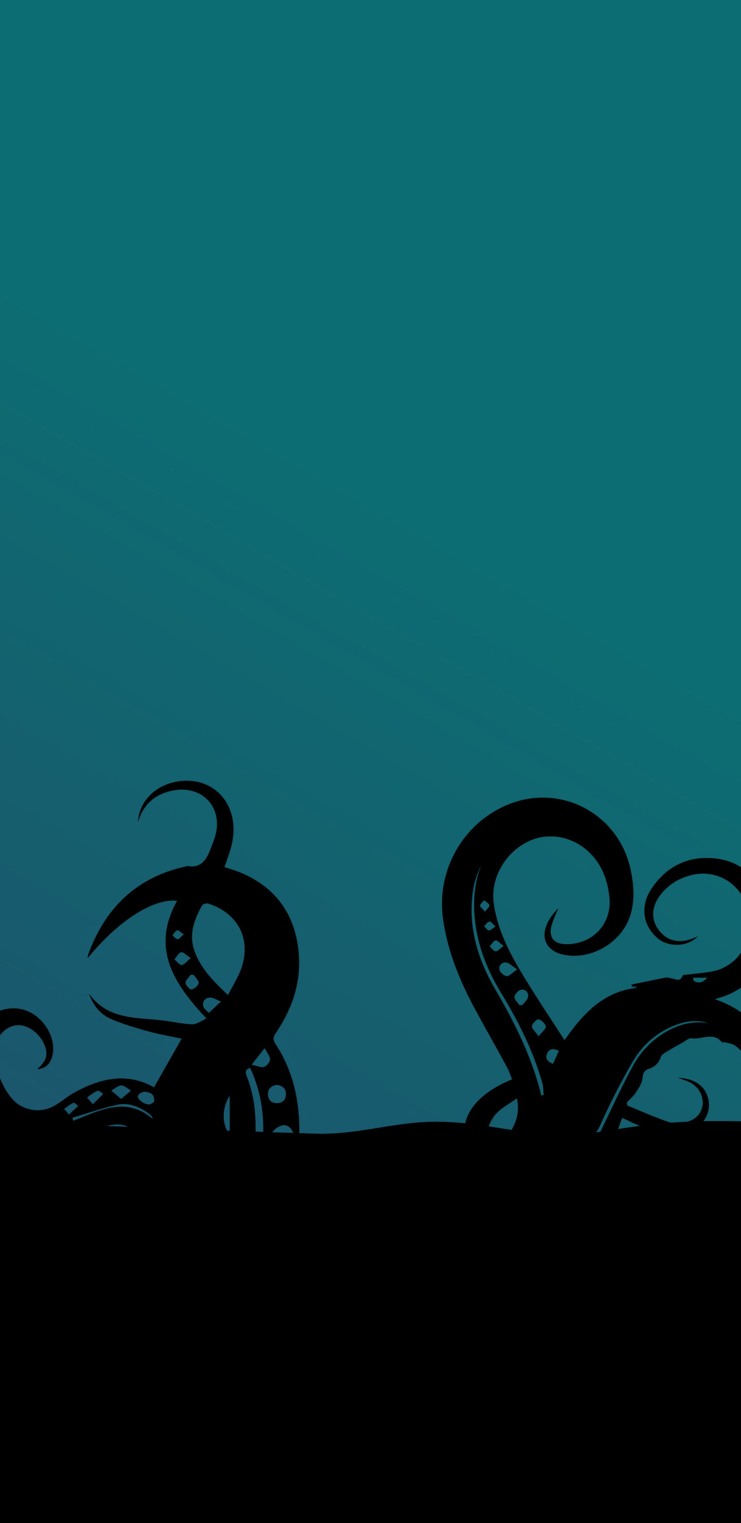 Artistic Ocean, Tentacle, Black, Minimalist, 1440x2960, Phone HD Wallpaper