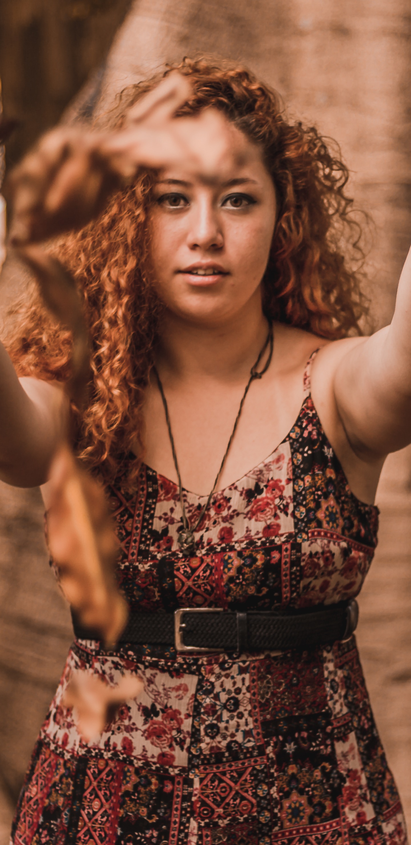 Women Model, Curl, Dress, Redhead, 1440x2960, Phone HD Wallpaper
