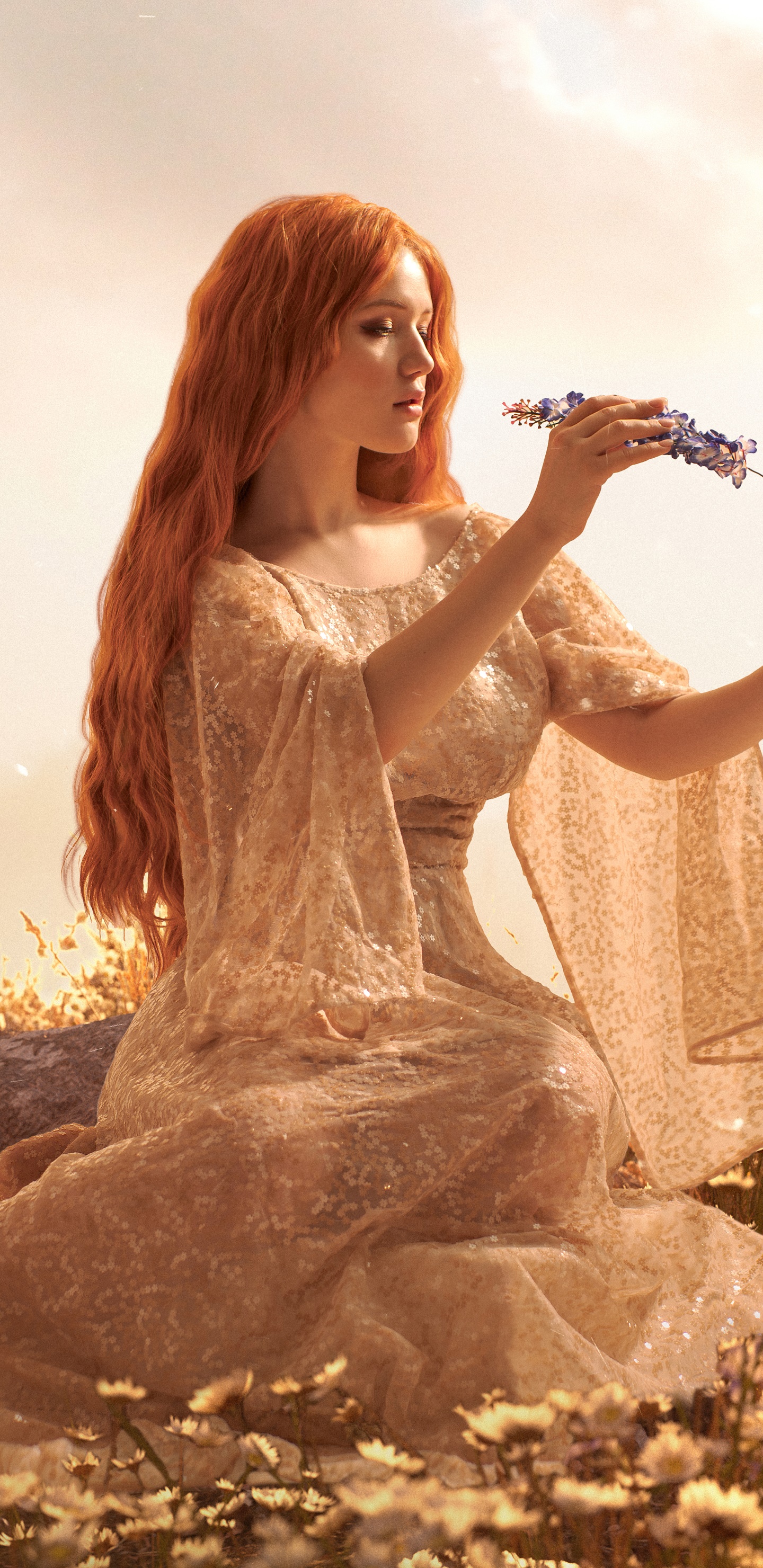 Women Model, Dress, Long Hair, Redhead, 1440x2960, Phone HD Wallpaper