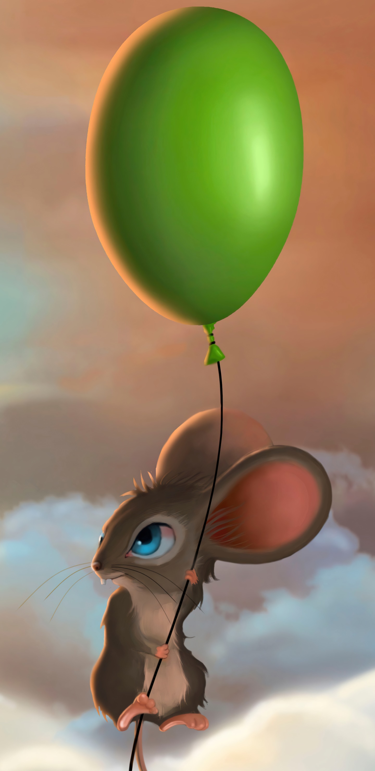 Animal Mouse, Balloon, 1440x2960, Phone HD Wallpaper