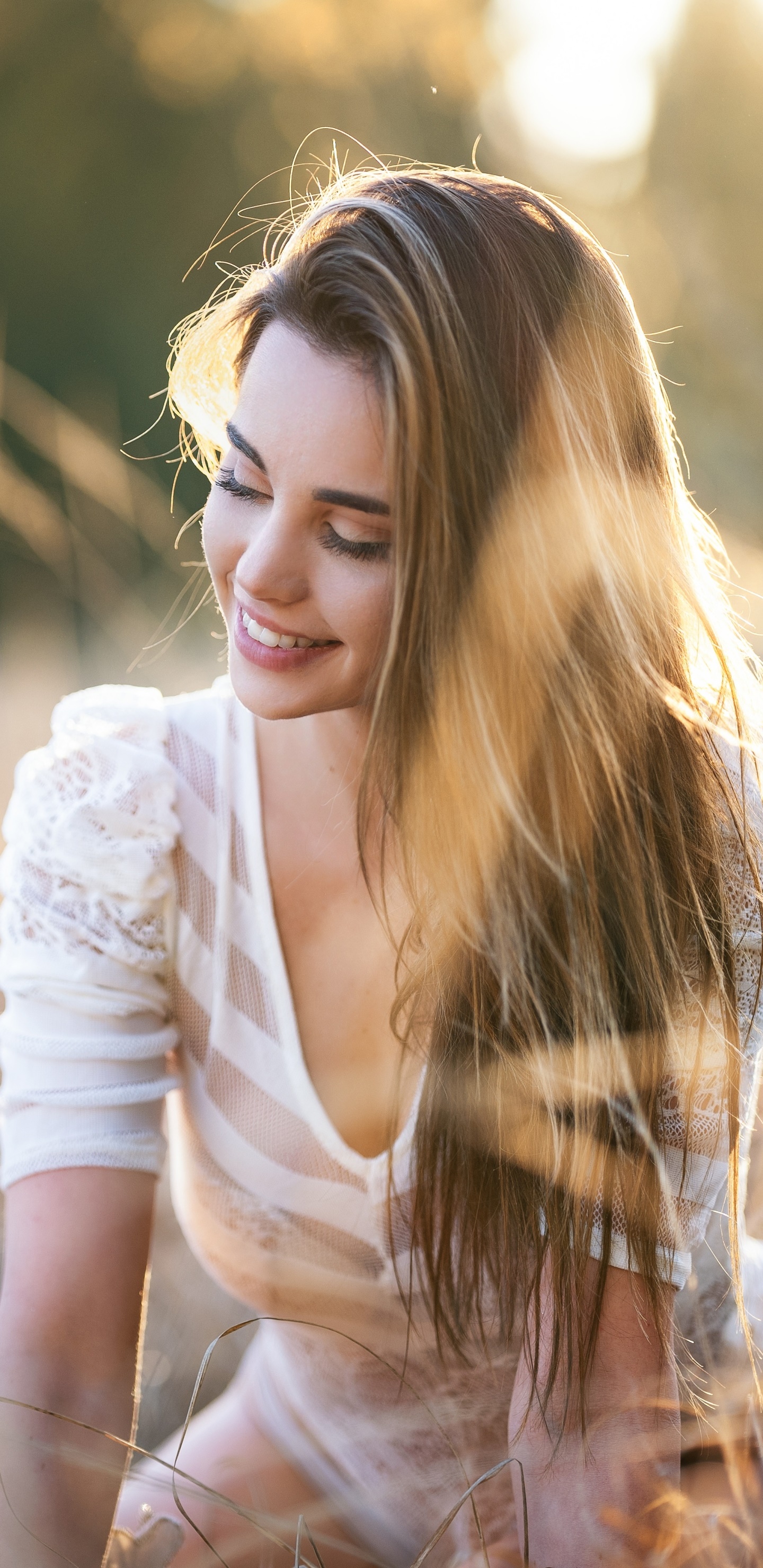 Women Model, Blonde, Smile, 1440x2960, Phone HD Wallpaper