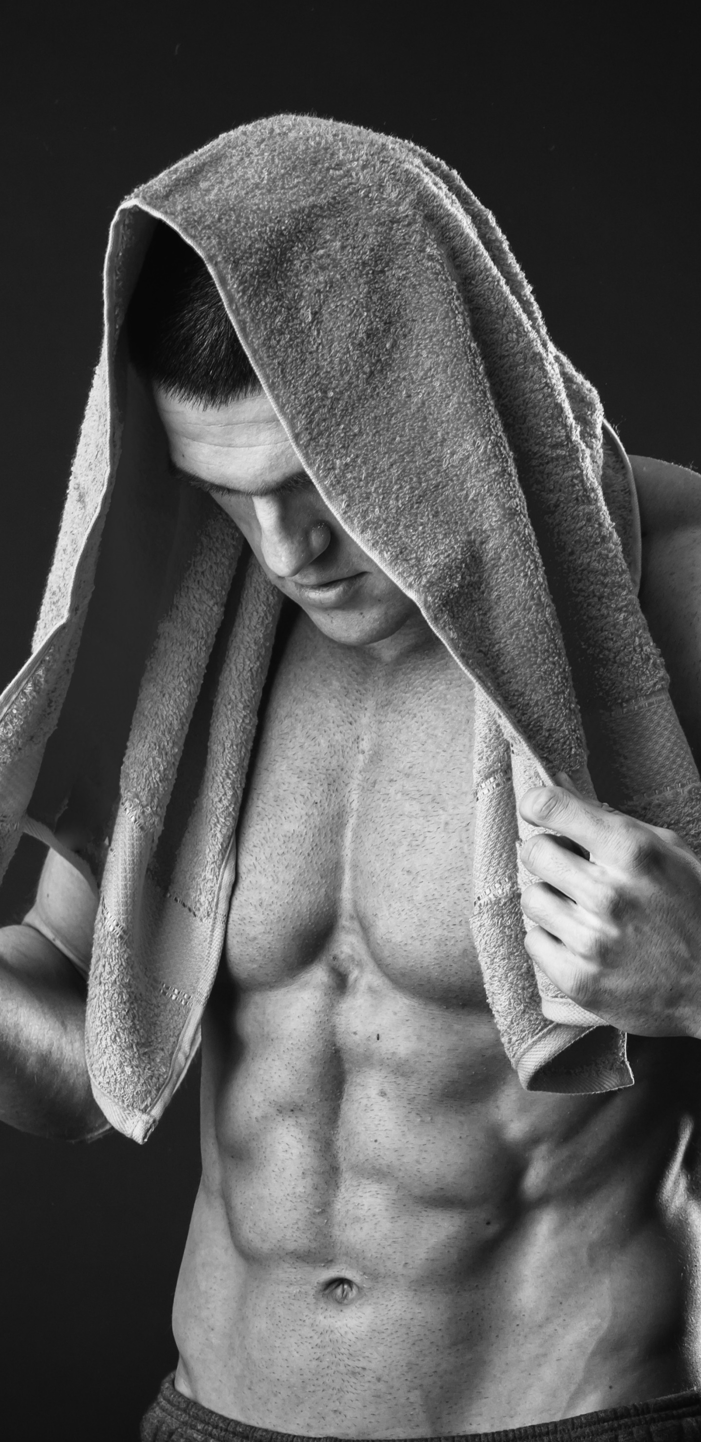 Men Model, Black and White, 1440x2960, Phone HD Wallpaper