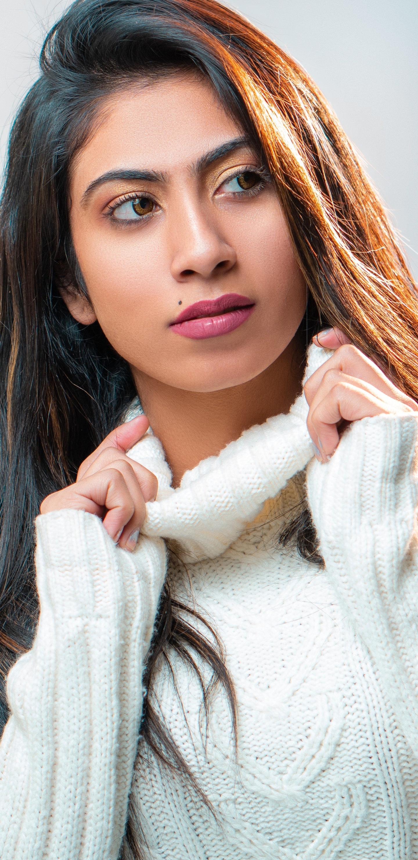 Women Model, Brunette, Lipstick, 1440x2960, Phone HD Wallpaper