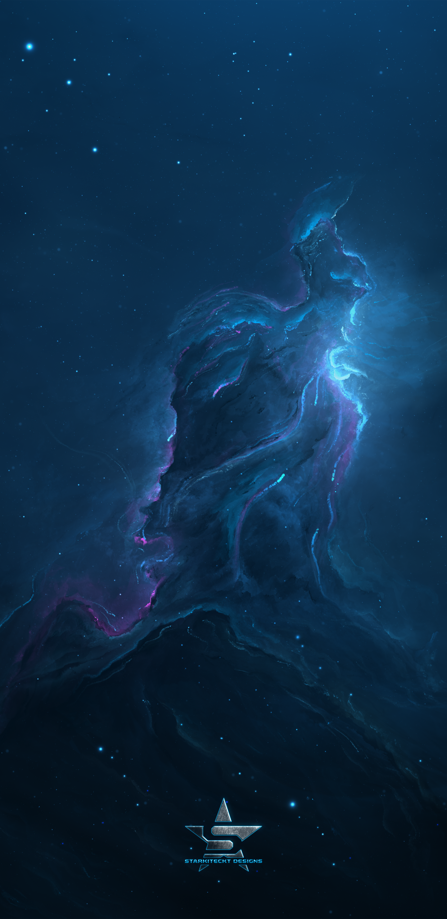 Sci Fi Nebula, Stars, Blue, Space, 1440x2960, Phone HD Wallpaper