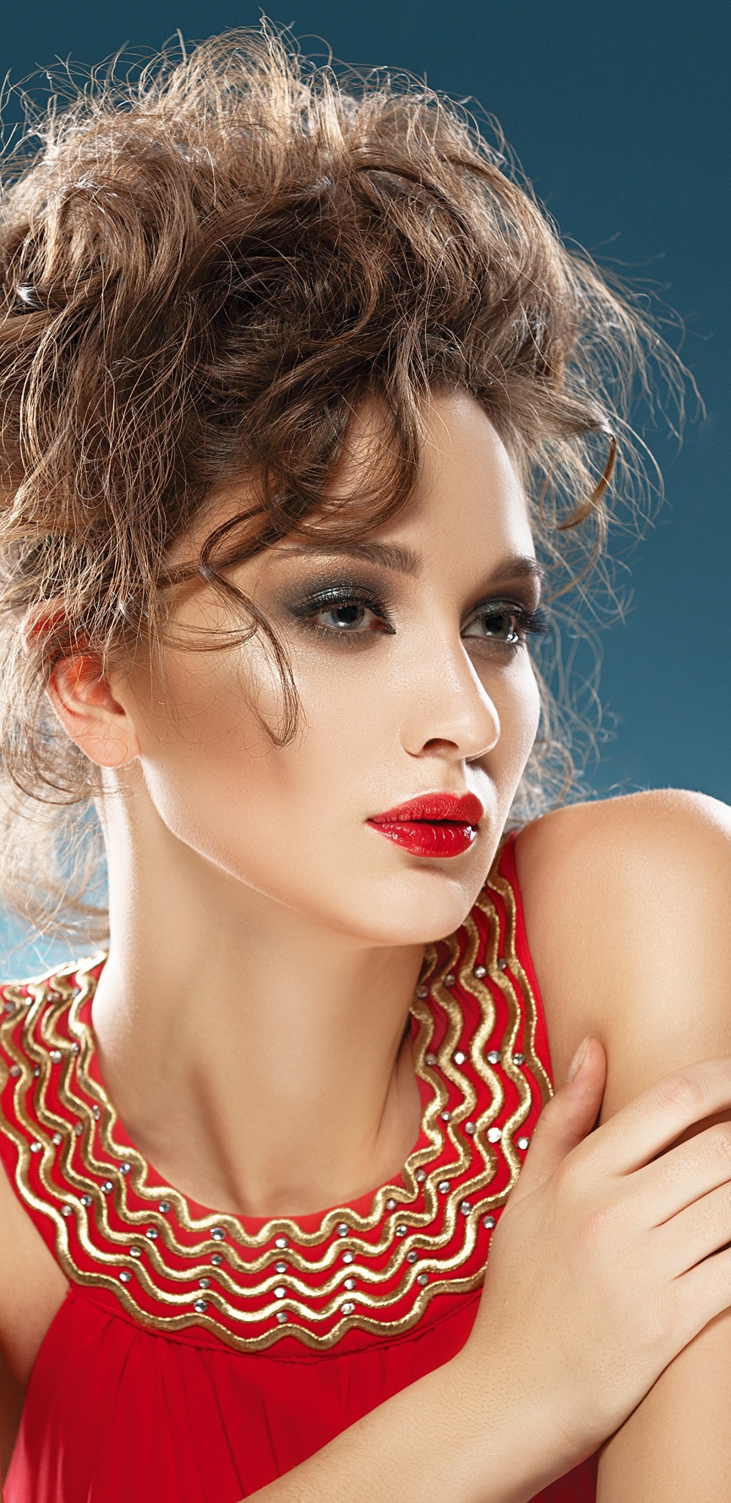 Women Model, Lipstick, Brunette, 1440x2960, Phone HD Wallpaper
