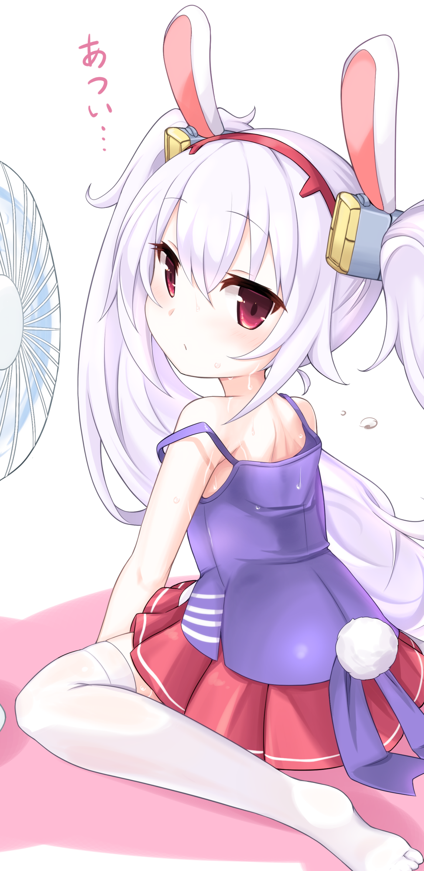 Anime Azur Lane, White Hair, Animal Ears, Red Eyes, Laffey (Azur Lane), 1440x2960, Phone HD Wallpaper