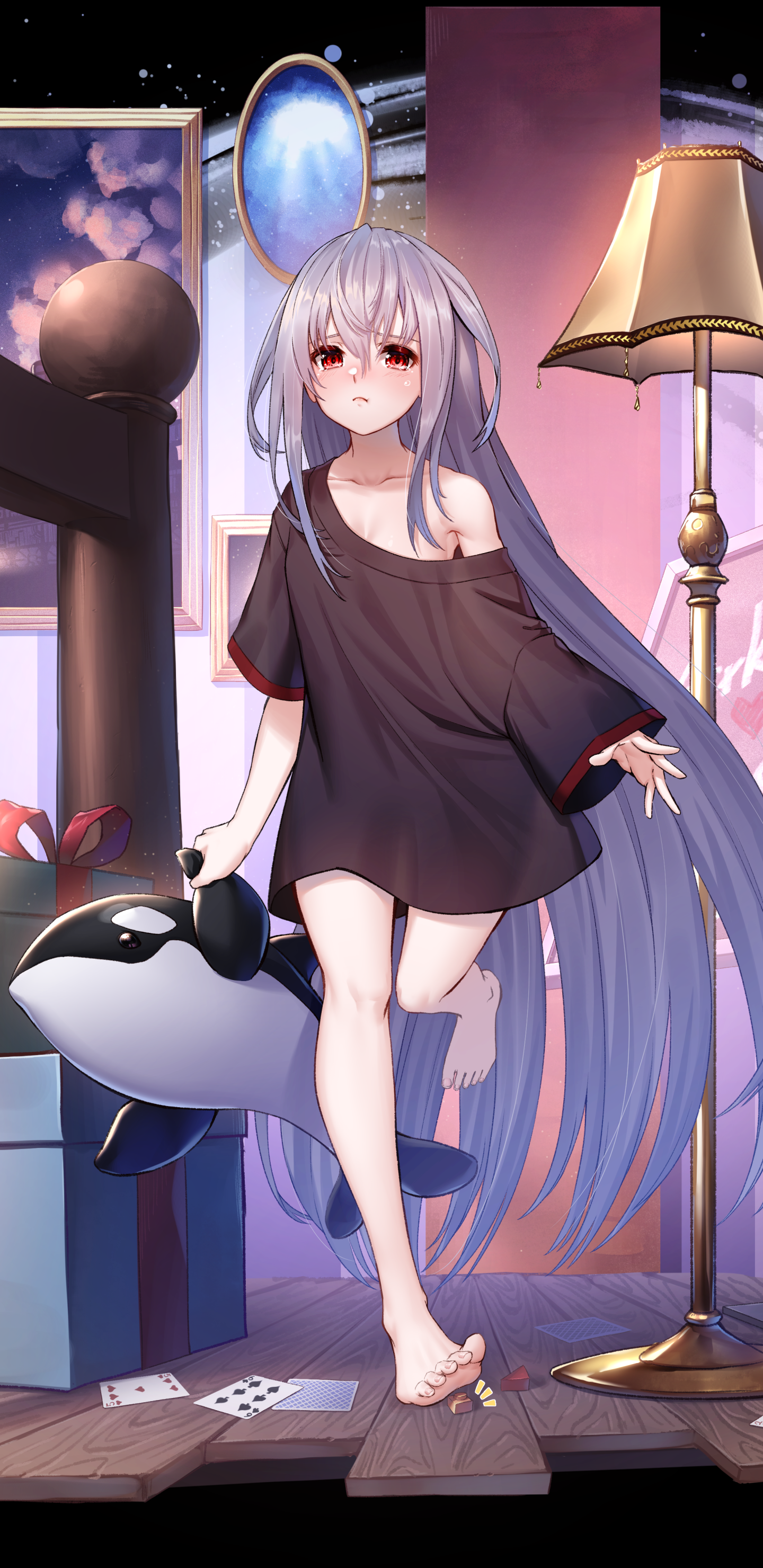 Video Game Arknights, Skadi (Arknights), Red Eyes, White Hair, Long Hair, 1440x2960, Phone HD Wallpaper