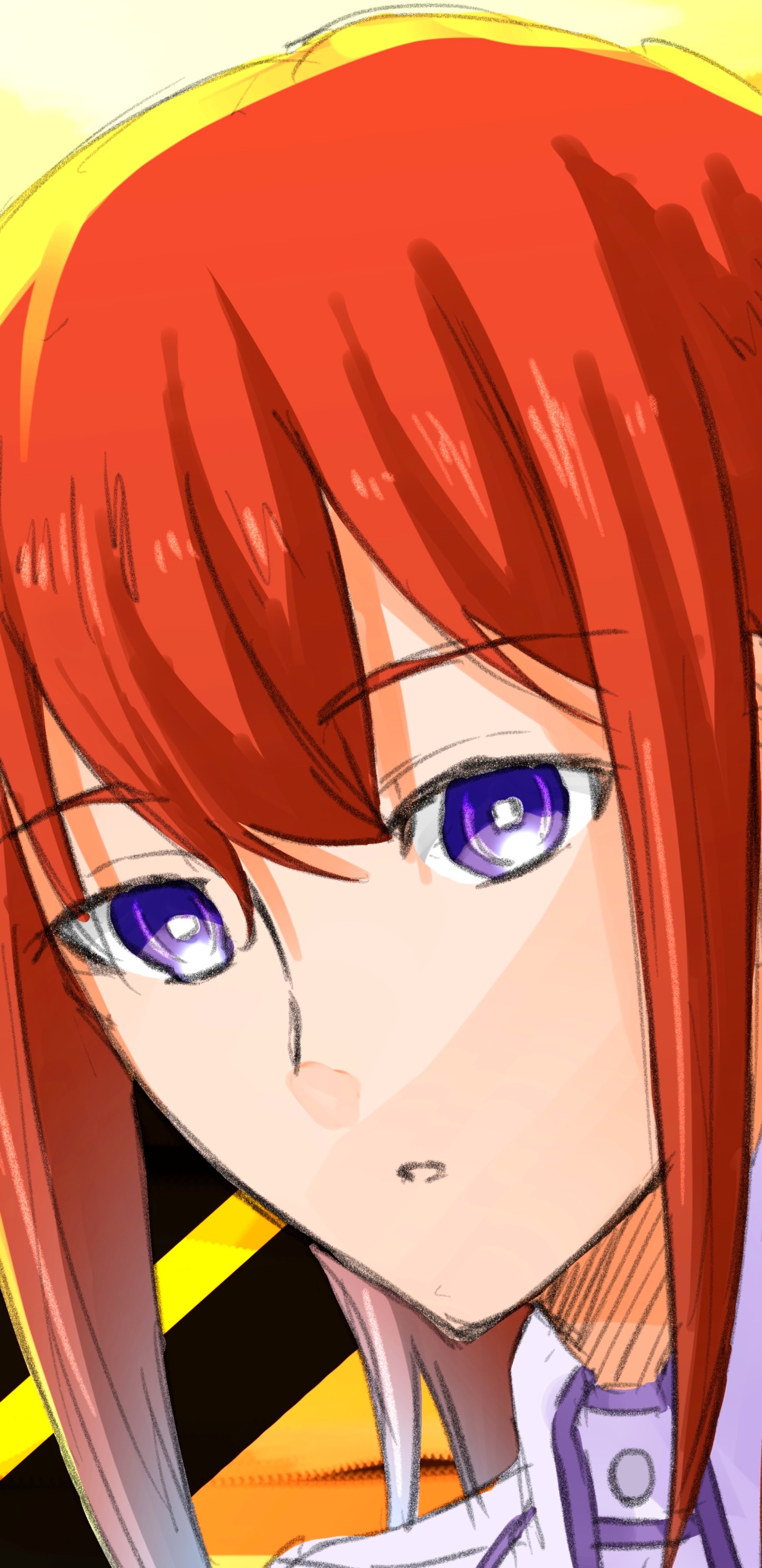 Wallpaper ID: 316963 / Anime Steins;Gate Phone Wallpaper, Kurisu Makise,  Face, Red Hair, Purple Eyes, 1440x2960 free download