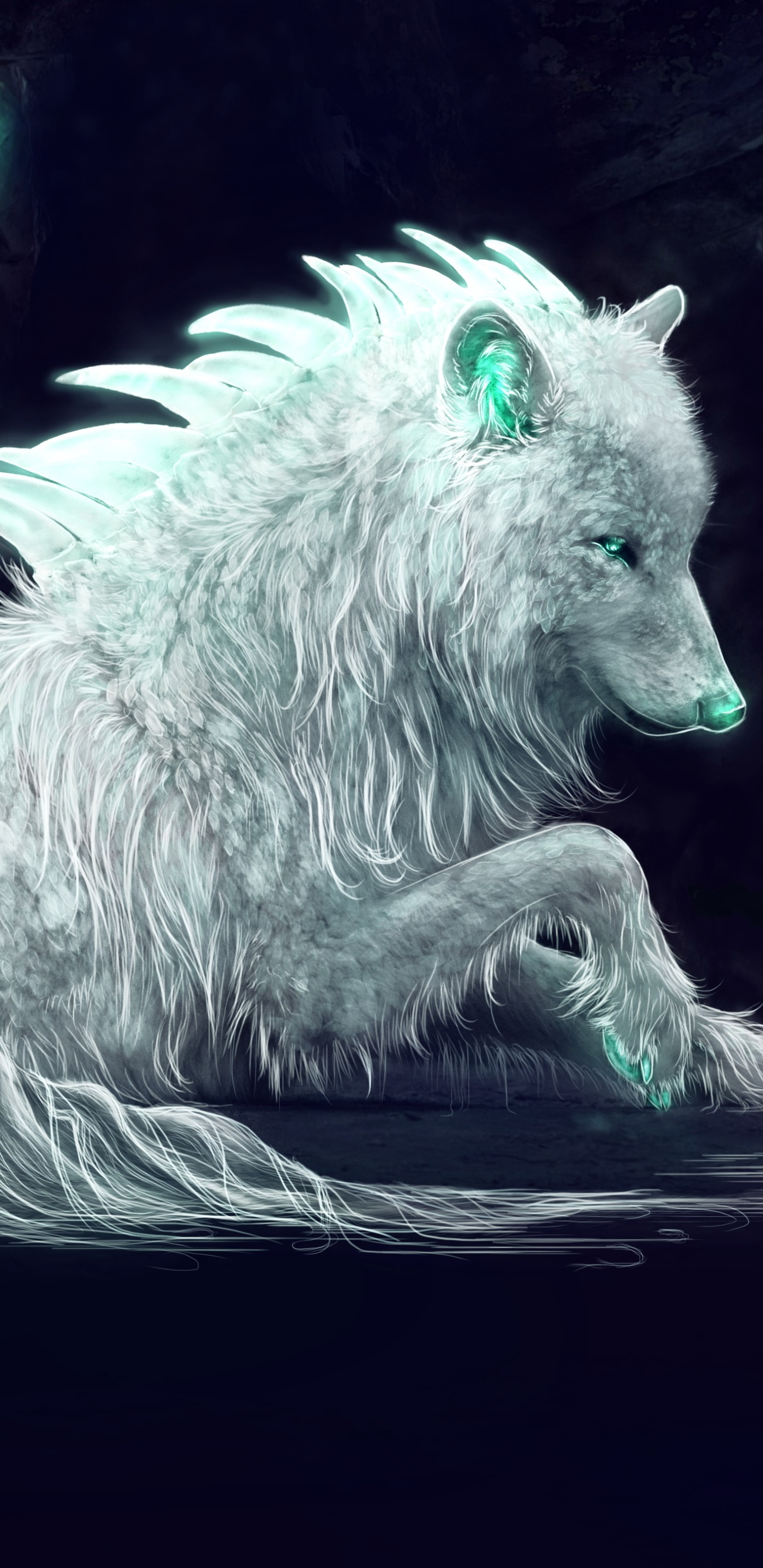 Fantasy Wolf, 1440x2960, Phone HD Wallpaper