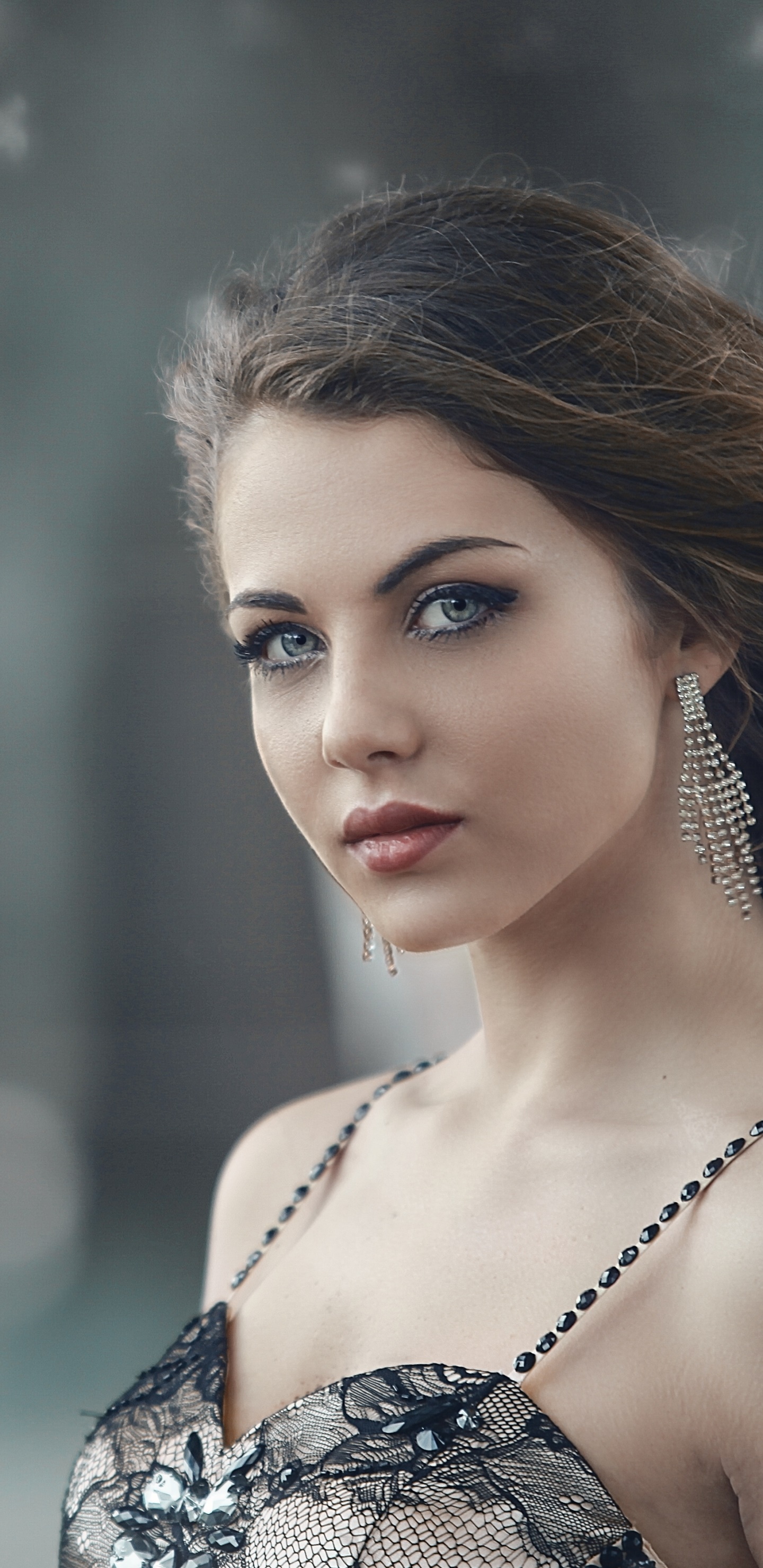 Women Model, Earrings, Brunette, 1440x2960, Phone HD Wallpaper