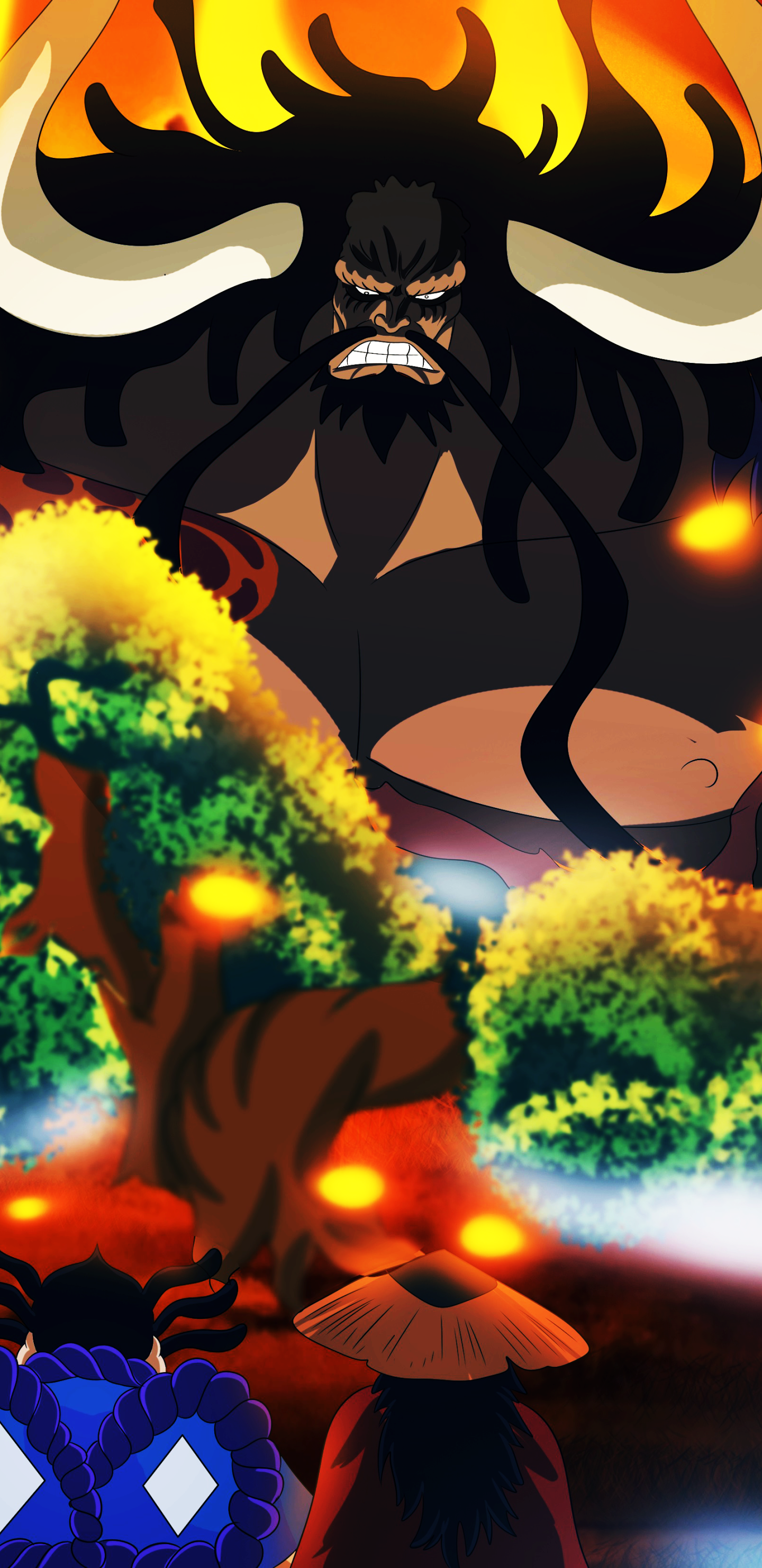 Anime One Piece, Jinbe (One Piece), Nico Robin, Monkey D. Luffy, Kaido (One Piece), 1440x2960, Phone HD Wallpaper
