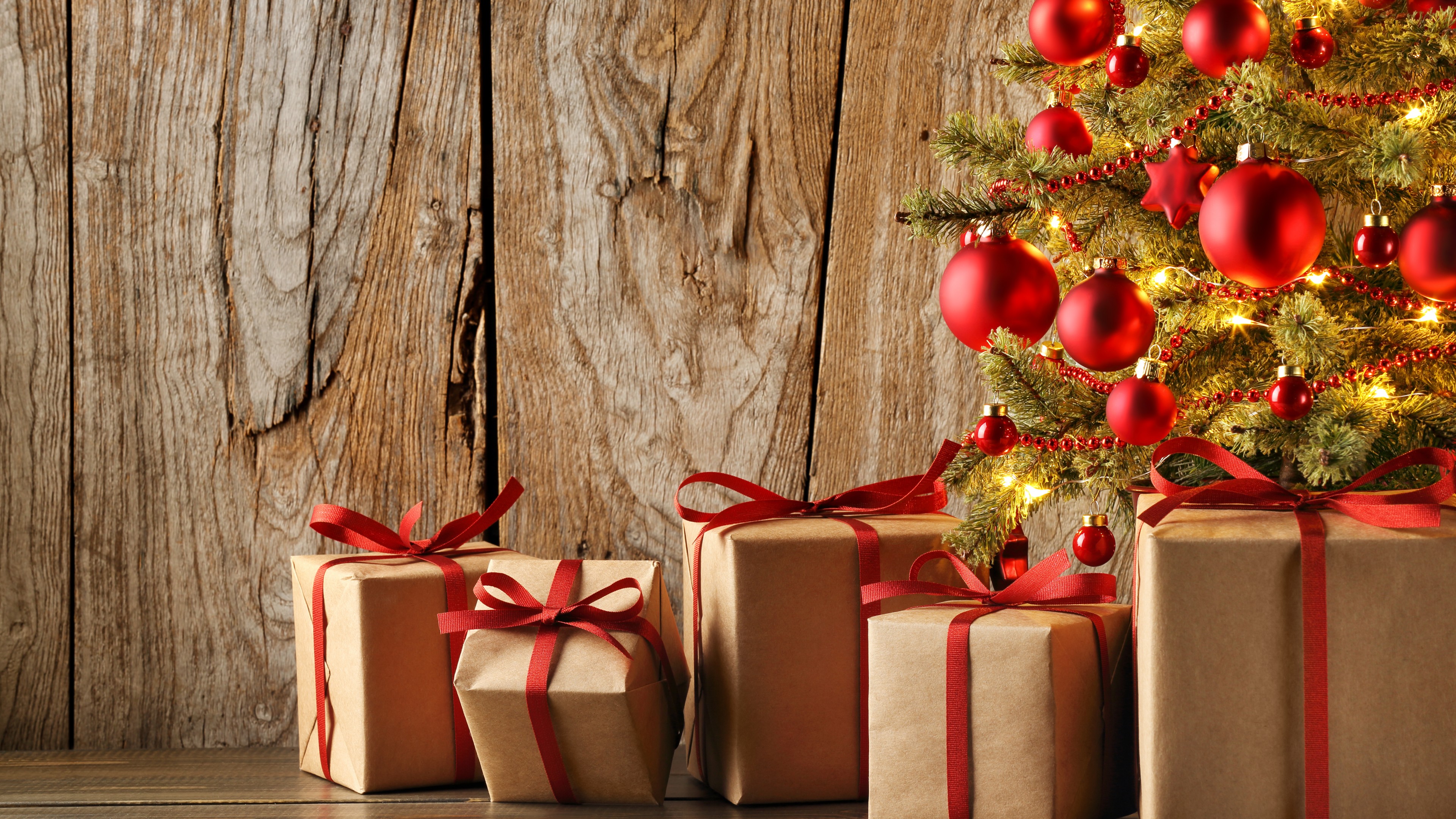 Christmas, New Year, gifts, 4k, HD Wallpaper