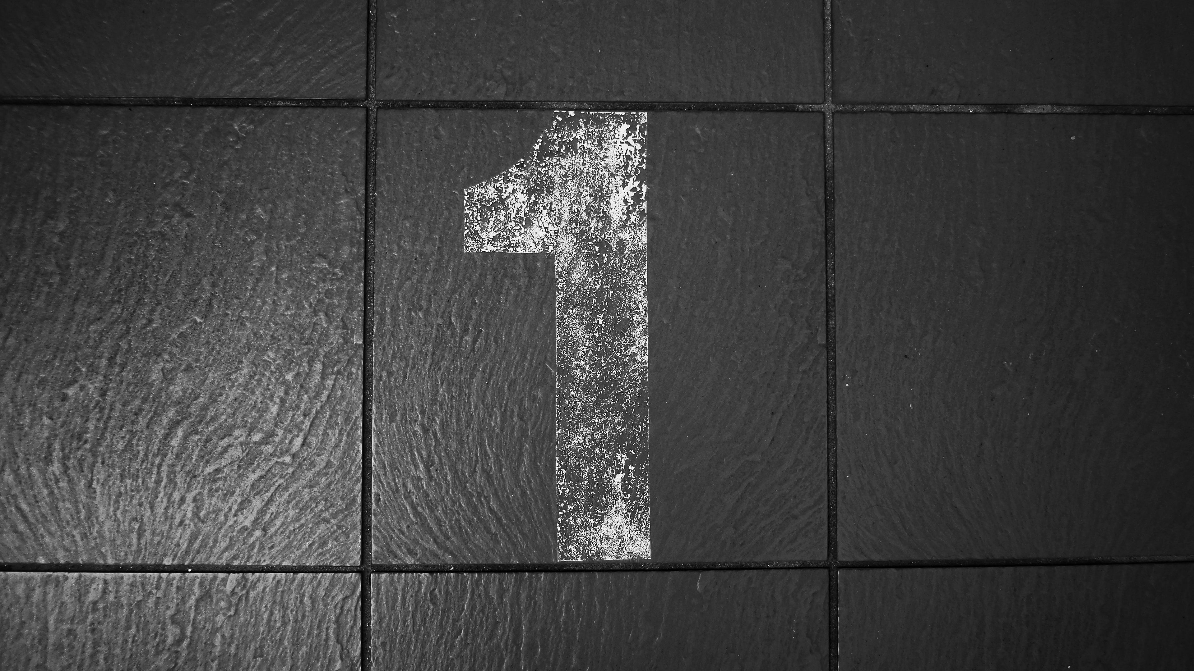 number, one, inscription, surface, 4k, HD Wallpaper