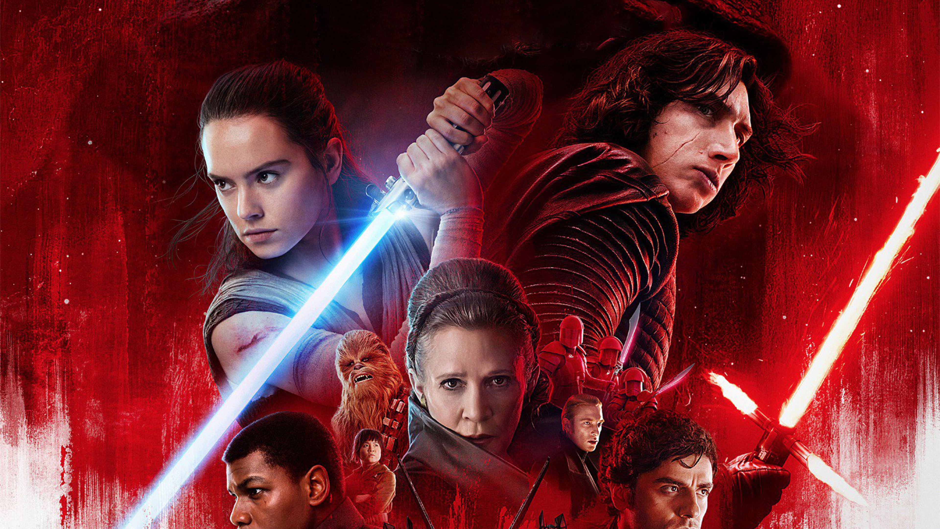 Star Wars: The Last Jedi, Daisy Ridley, Carrie Fisher, Adam Driver, poster, 4k, HD Wallpaper