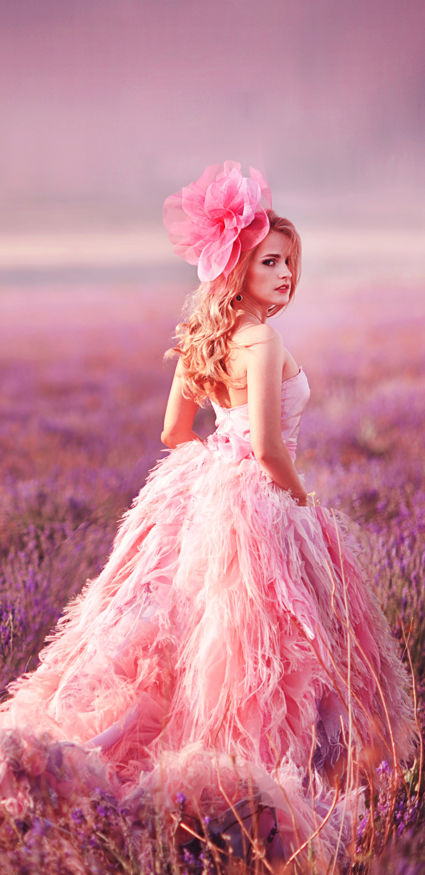 Women Model, Lavender, Dress, Blonde, 1440x2960, Phone HD Wallpaper