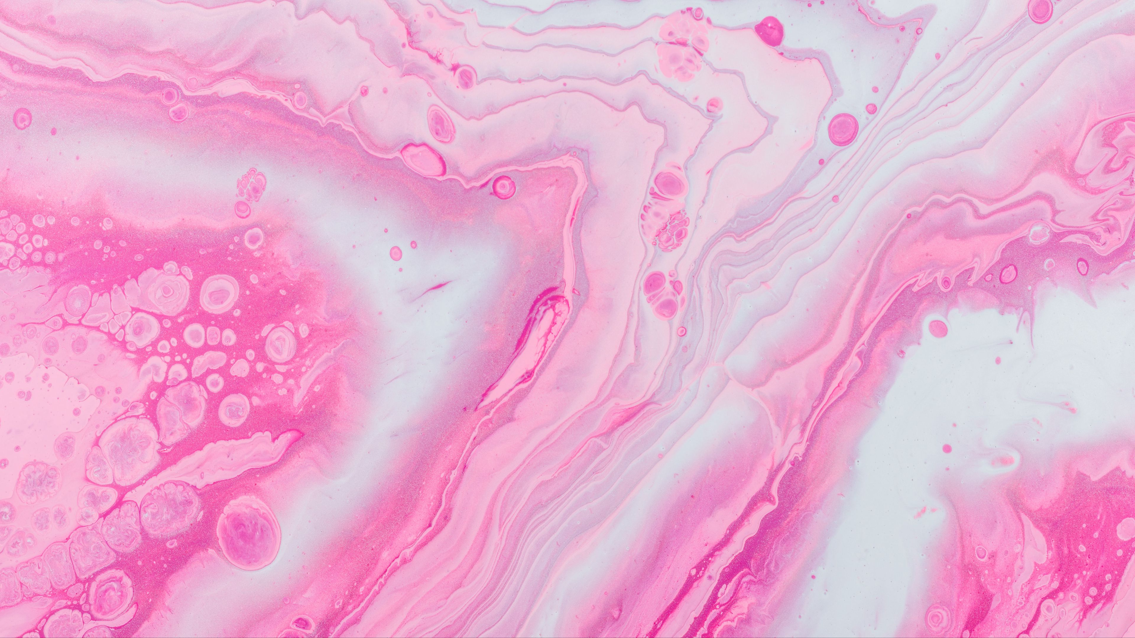 abstraction, circles, stains, pink, 4k, HD Wallpaper