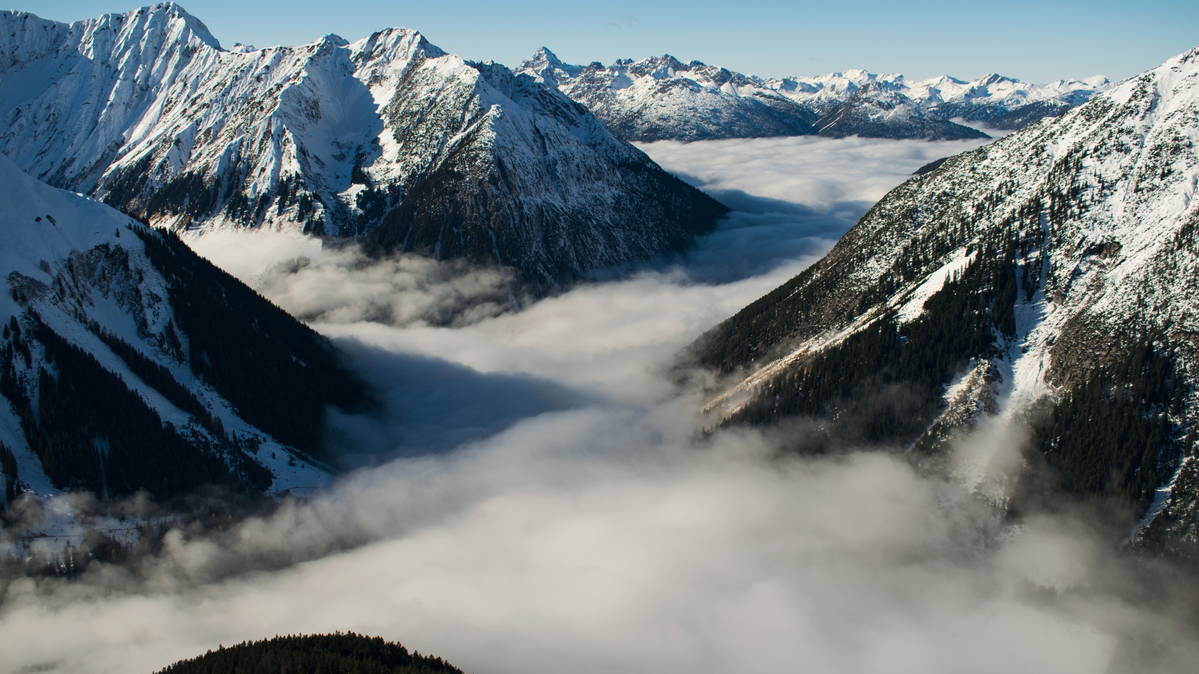 Alps, Switzerland, mountains, clouds, 4K, HD Wallpaper