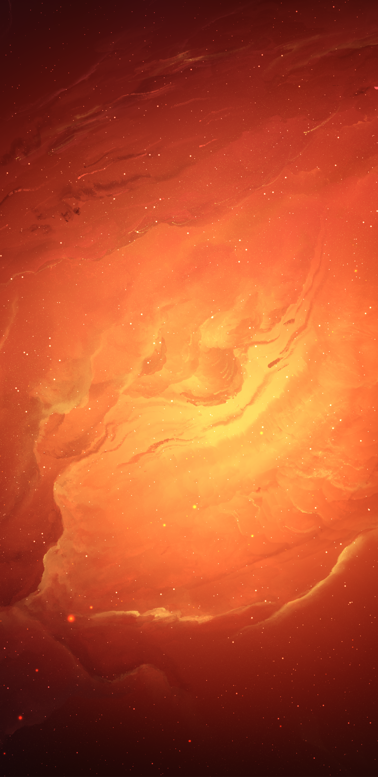 Sci Fi Nebula, Orange (Color), Space, 1440x2960, Phone HD Wallpaper