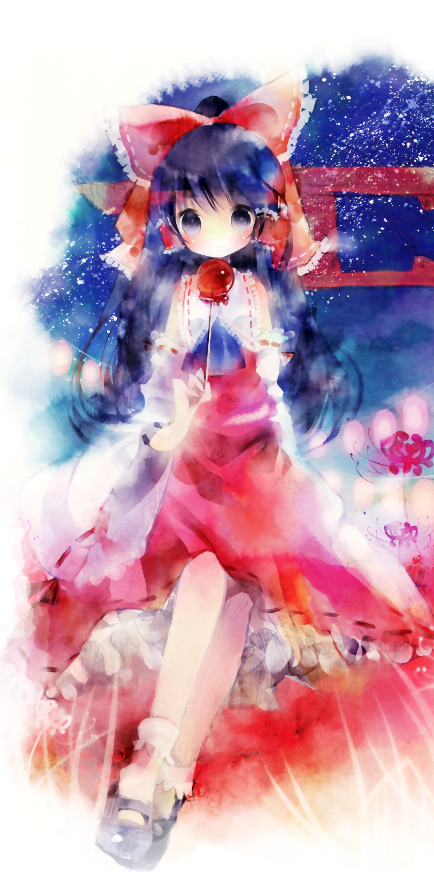Anime Touhou, Reimu Hakurei, 1440x2960, Phone HD Wallpaper