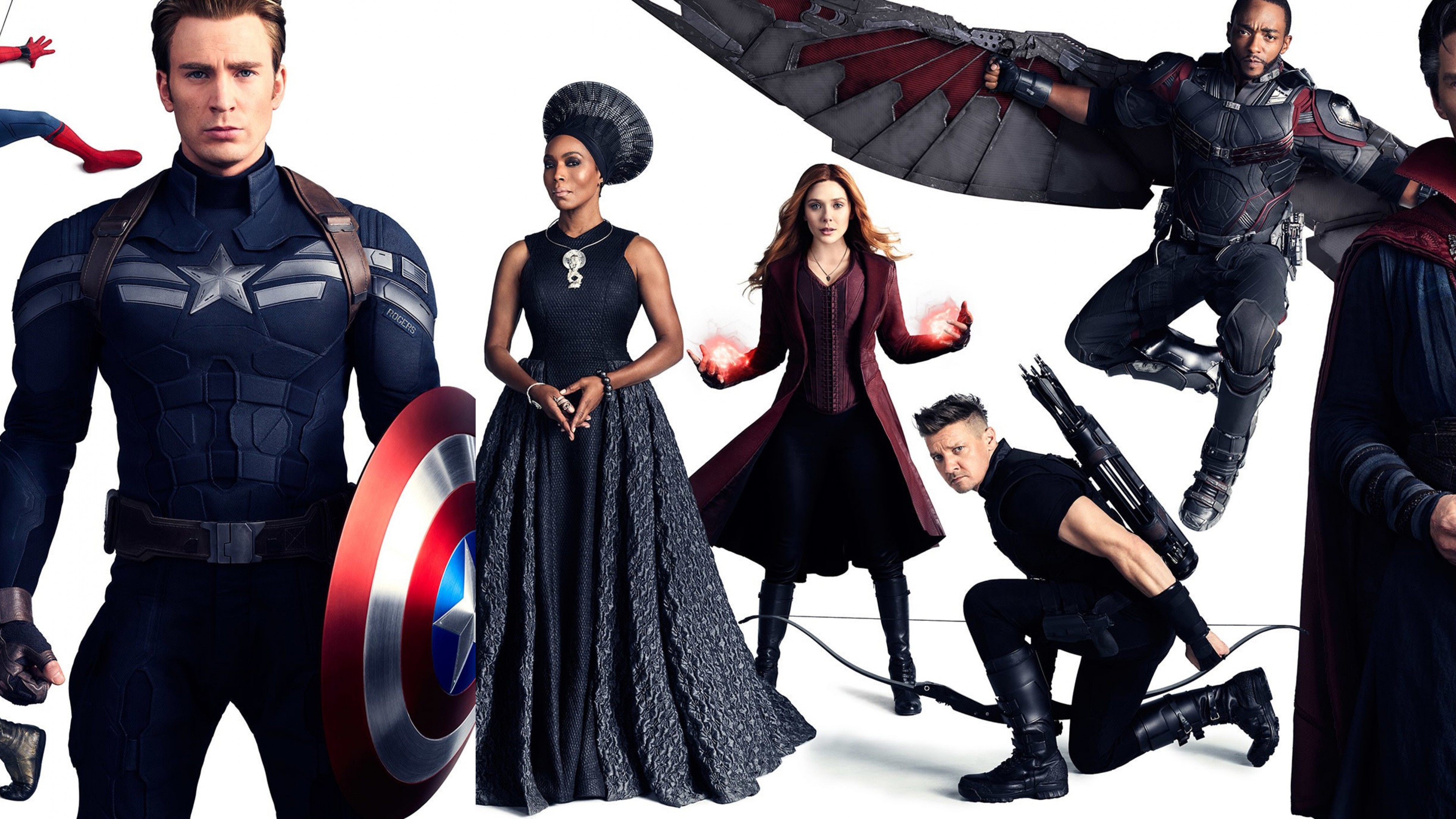 Avengers: Infinity War, Captain America, Spiderman, Hawkeye, Wanda Maximoff, Elizabeth Olsen, Tom Holland, 4k, HD Wallpaper