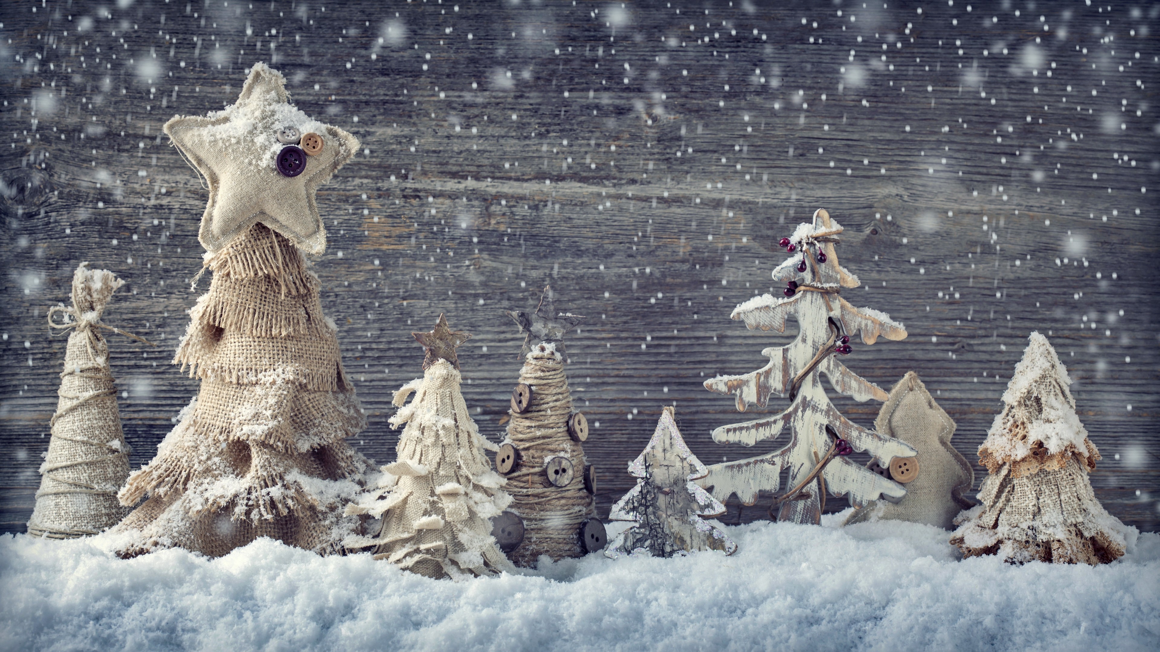 Christmas, New year, decorations, snow, HD Wallpaper