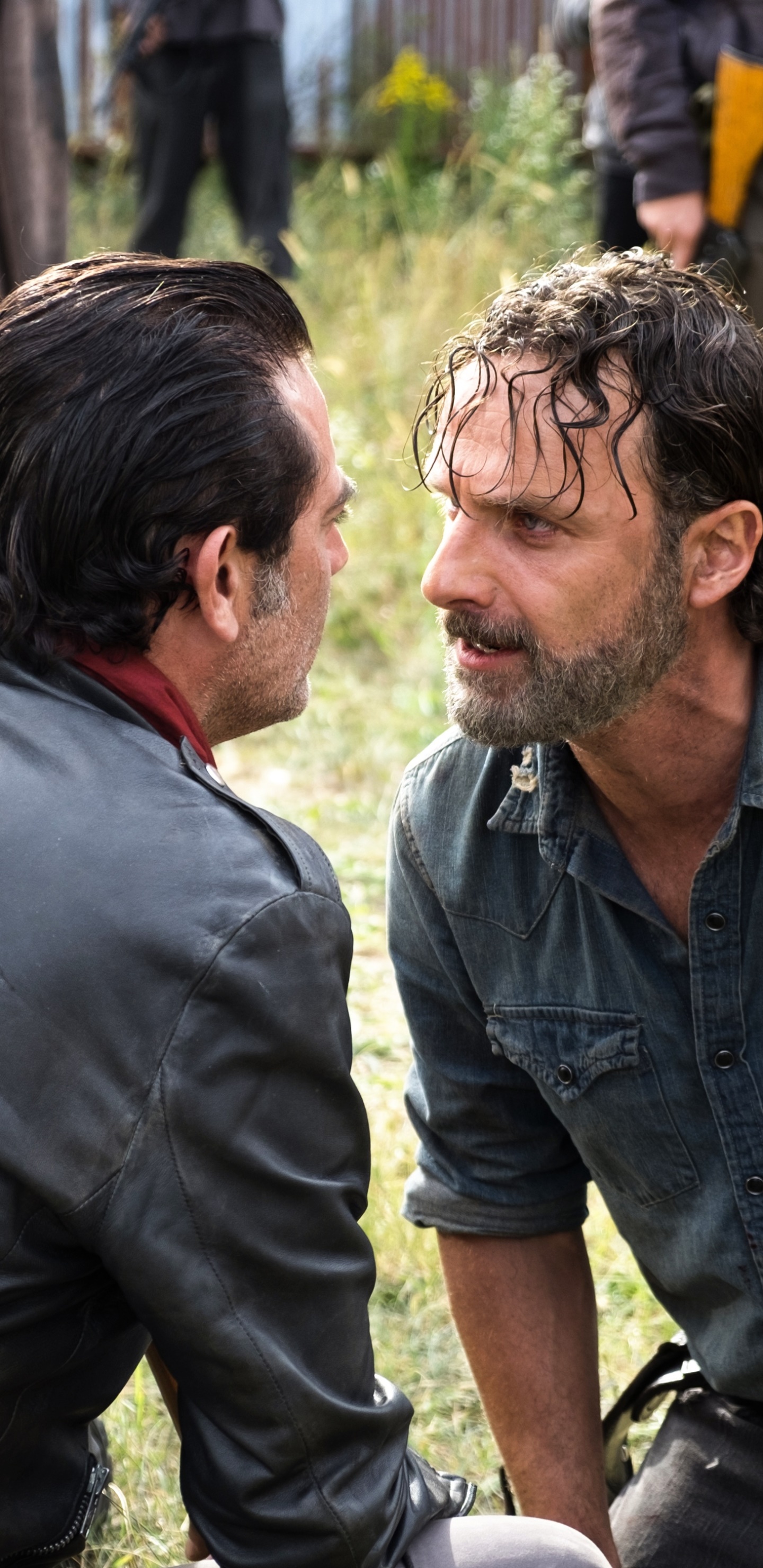 TV Show The Walking Dead, Andrew Lincoln, Negan (The Walking Dead), Jeffrey Dean Morgan, Carl Grimes, Chandler Riggs, 1440x2960, Phone HD Wallpaper