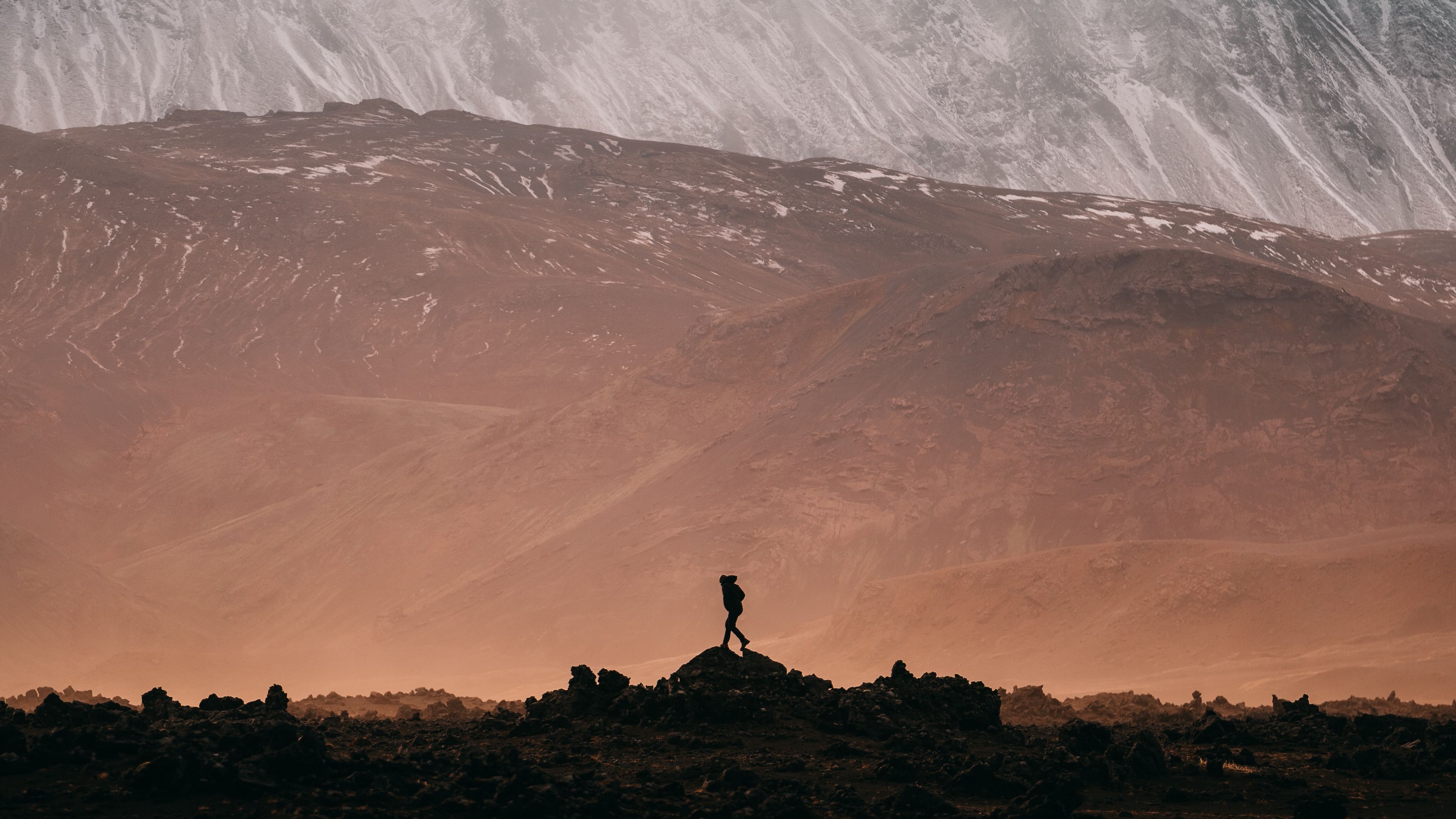 lonely, loneliness, silhouette, sky, 4k, HD Wallpaper