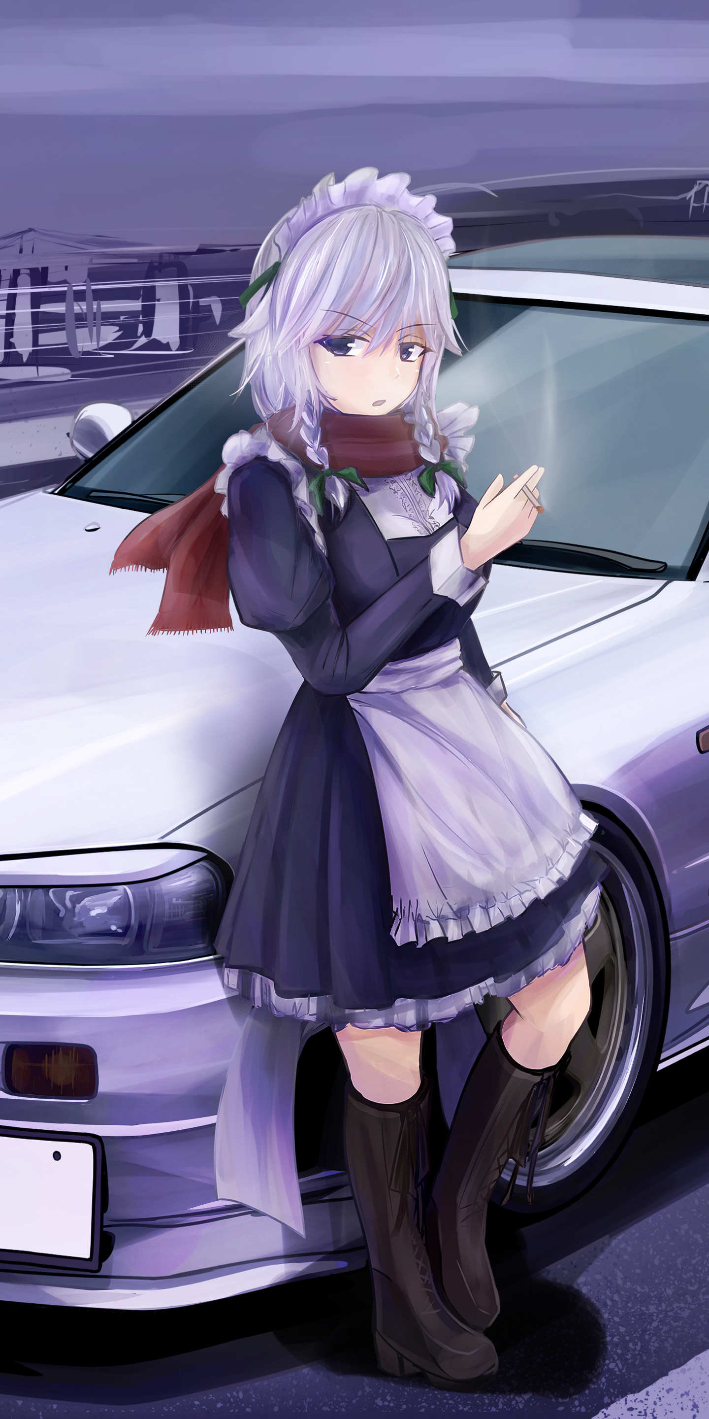 Anime Touhou, Sakuya Izayoi, 1440x2880, Phone HD Wallpaper