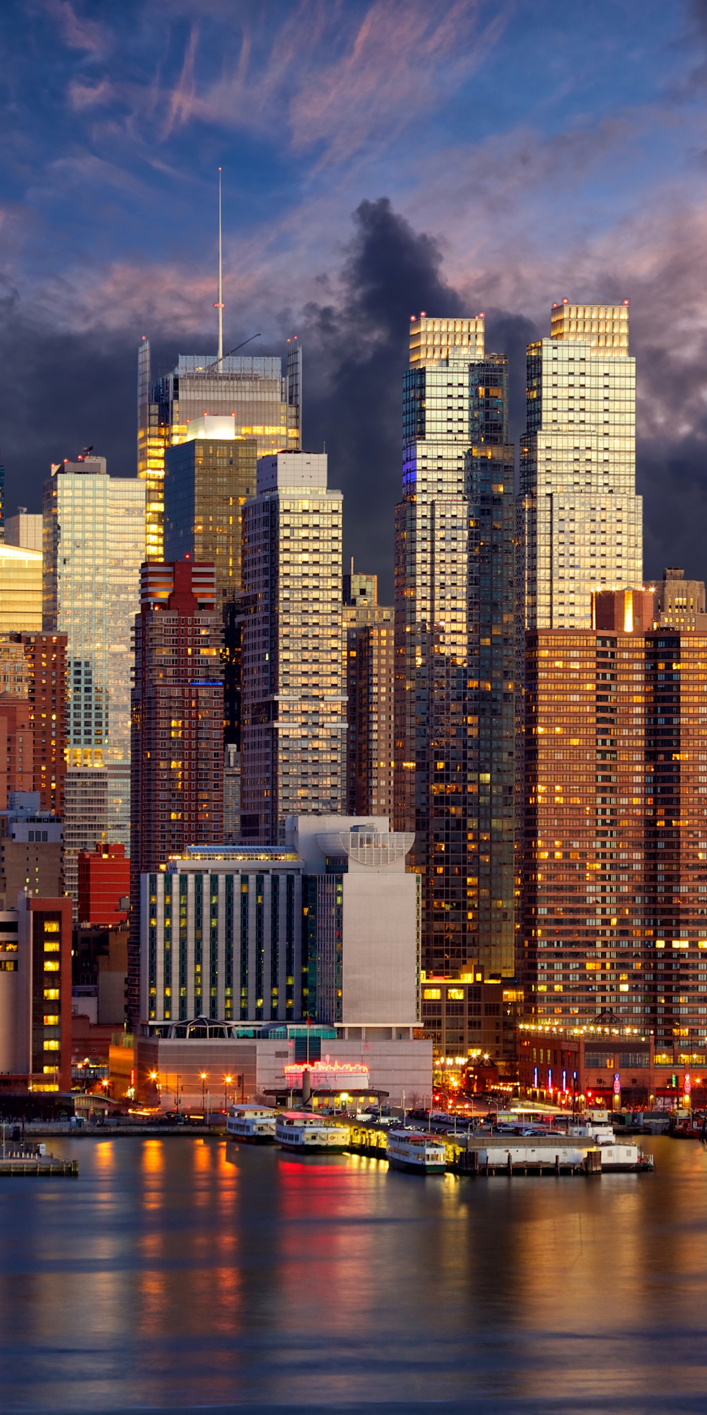 Man Made Manhattan, City, Light, New York, Building, Night, 1440x2880, Phone HD Wallpaper