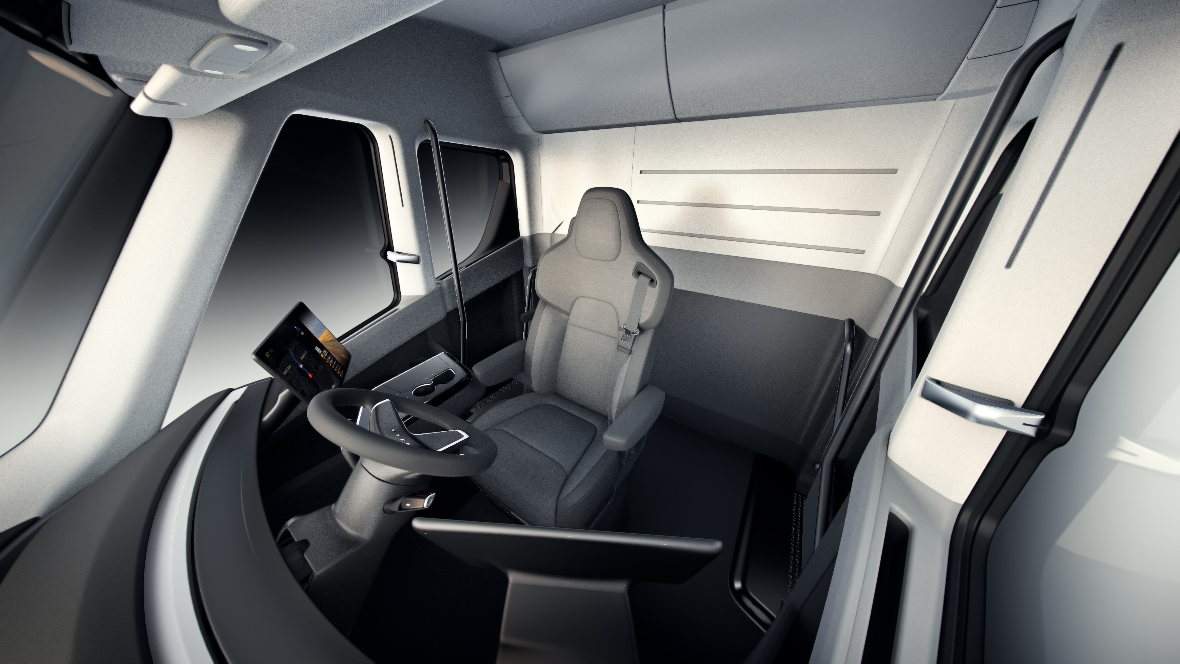 Tesla Semi Truck, electric car, interior, 4k, HD Wallpaper