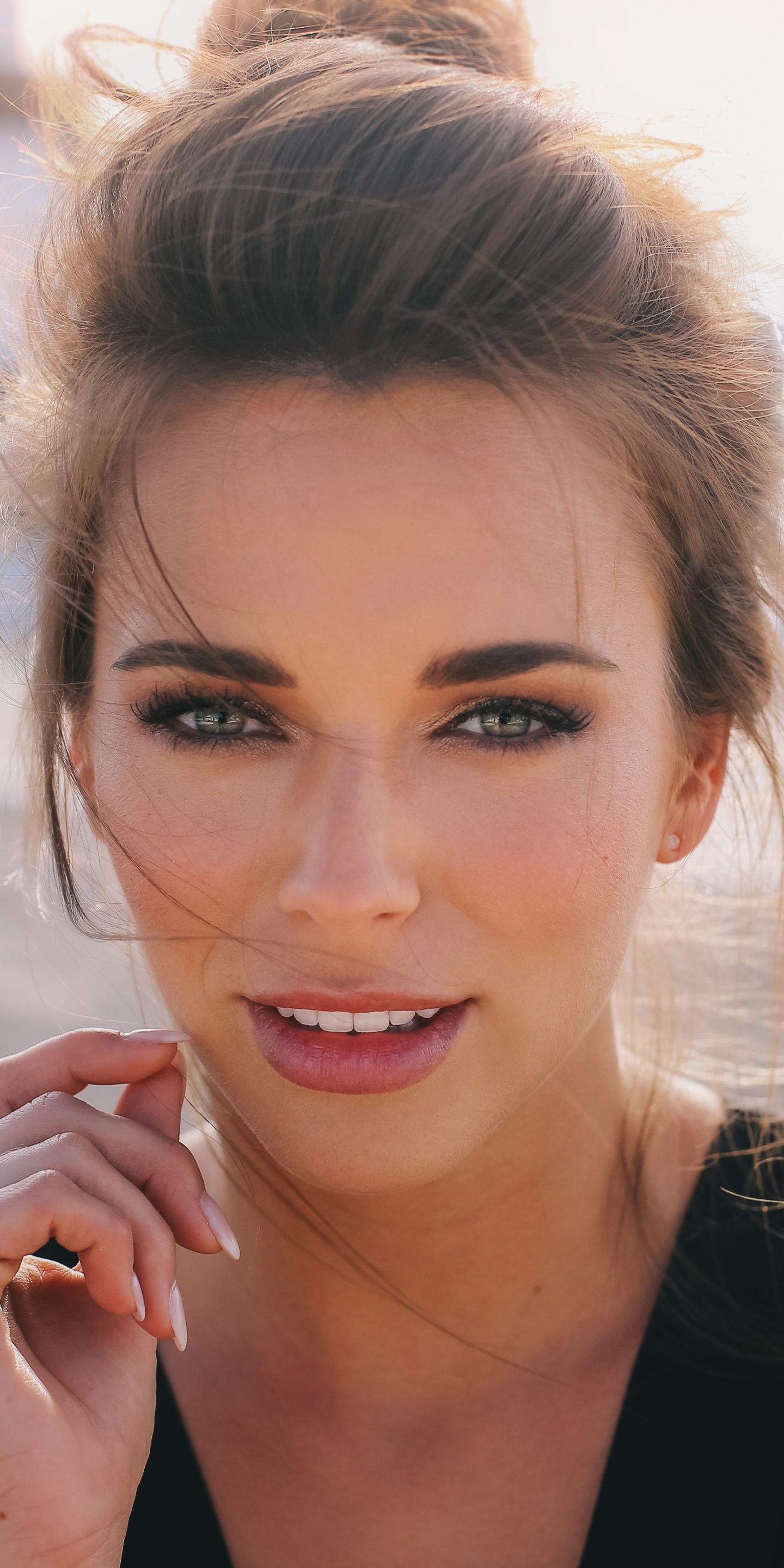 Women Model, Brunette, Face, 1440x2880, Phone HD Wallpaper