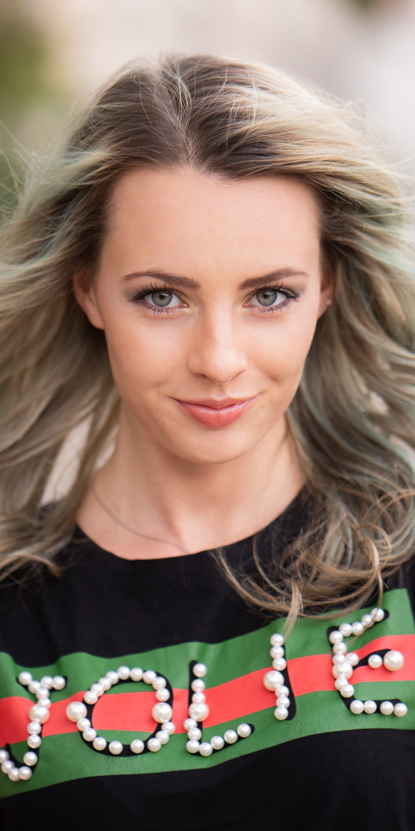 Women Model, Smile, Blonde, Green Eyes, 1440x2880, Phone HD Wallpaper