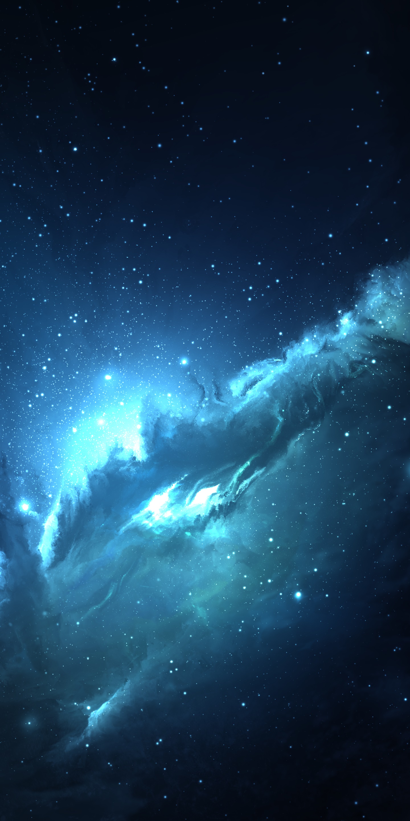Sci Fi Nebula, Blue, Space, 1440x2880, Phone HD Wallpaper