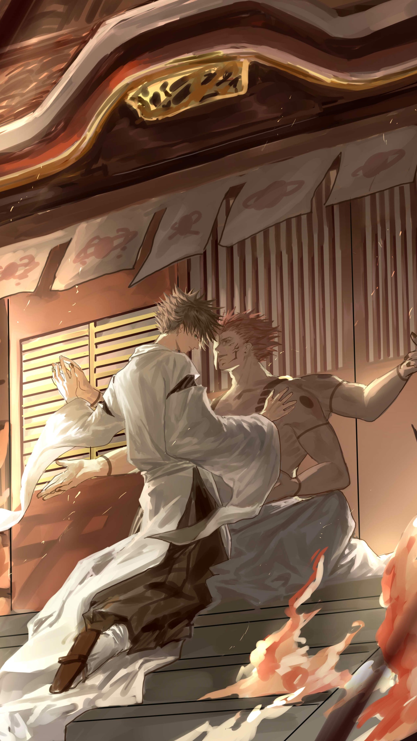 Anime Jujutsu Kaisen, Megumi Fushiguro, Sukuna (Jujutsu Kaisen), 1440x2560, Phone HD Wallpaper
